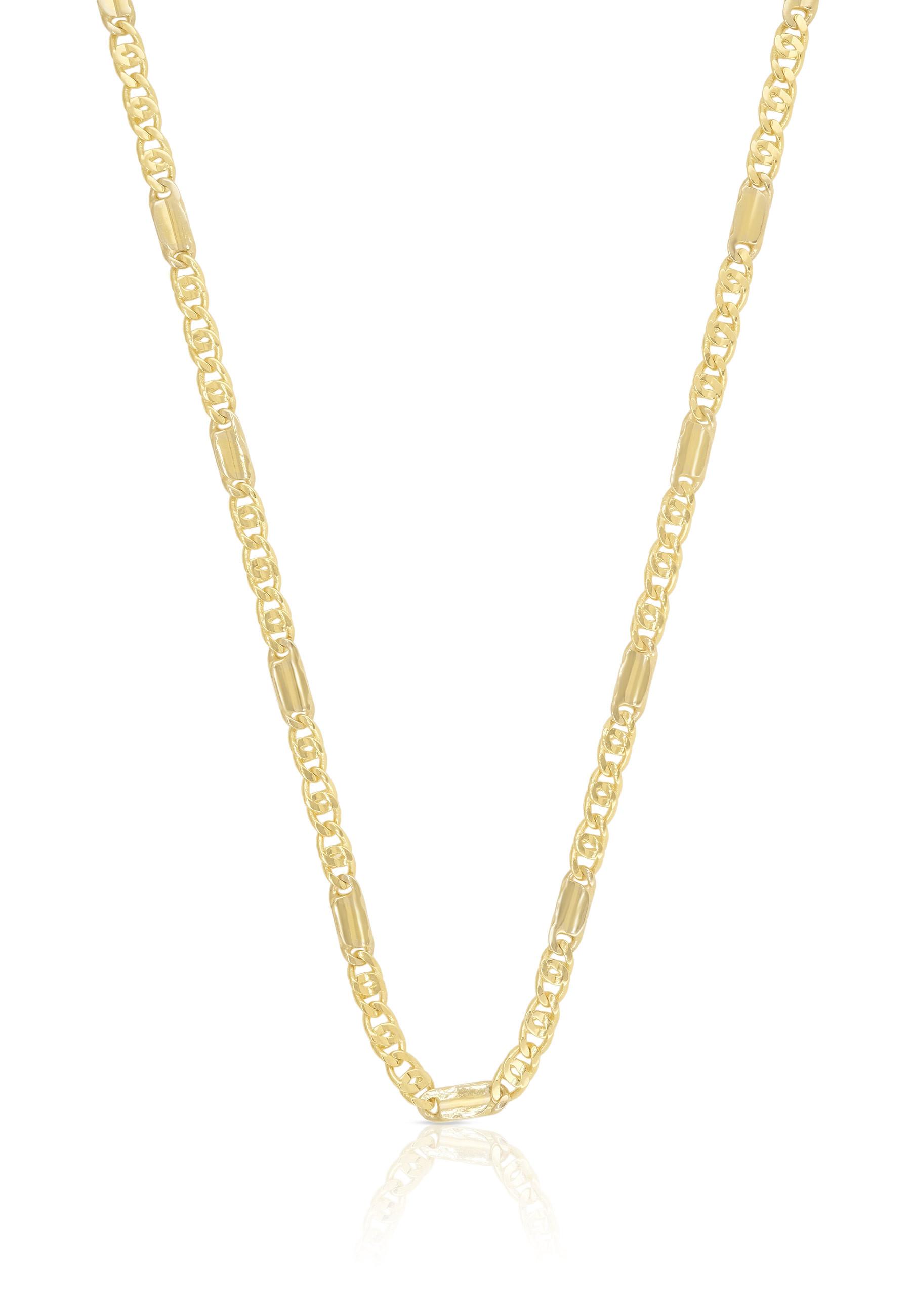 MUAU Schmuck Collier Fantasie Bicolor Gelb-/Weissgold 750, 2.5mm, 42cm