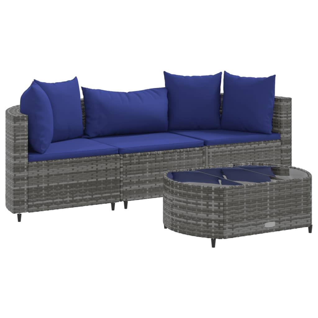 VidaXL Gartensofagarnitur poly-rattan