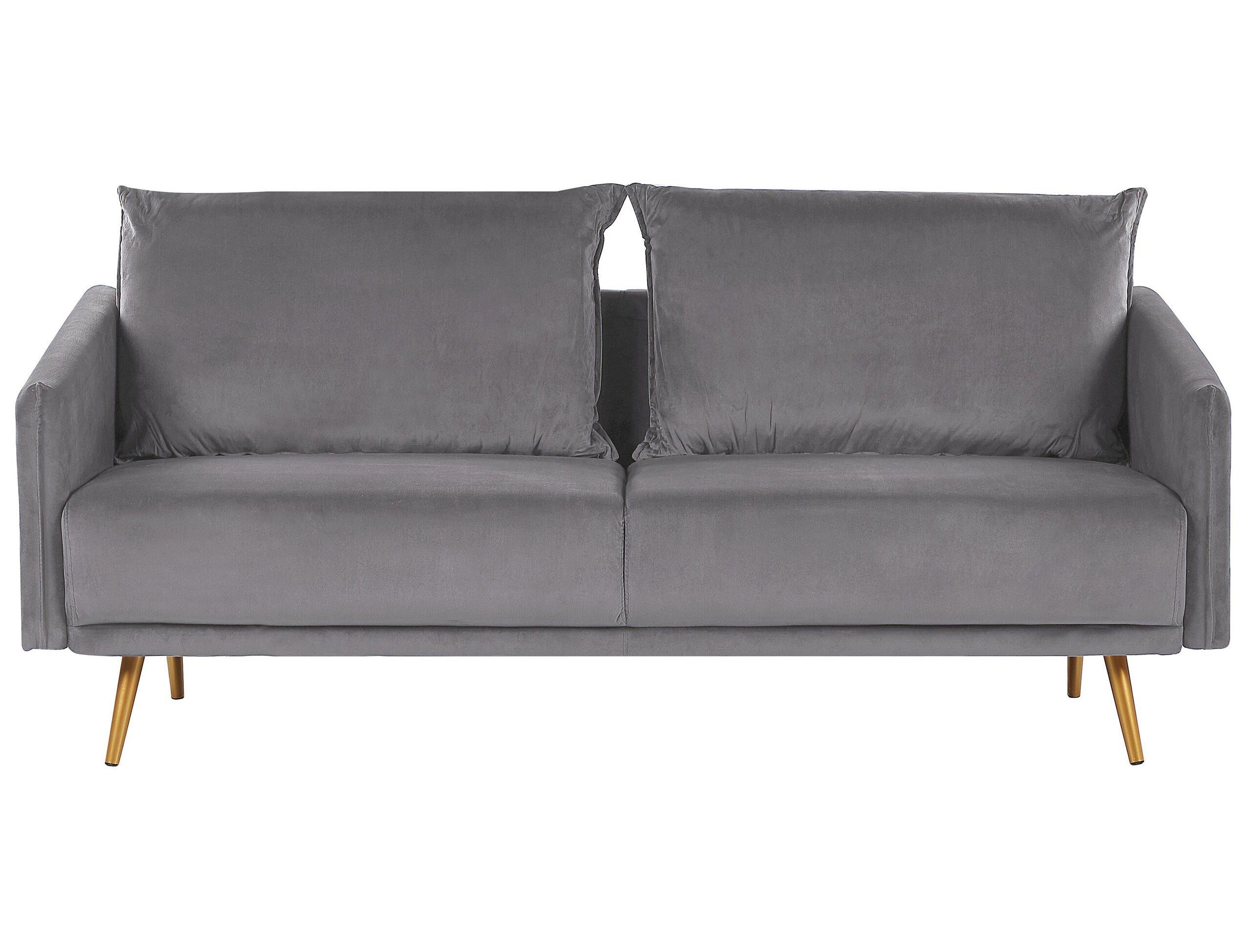 Beliani 3 Sitzer Sofa aus Samtstoff Glamourös MAURA