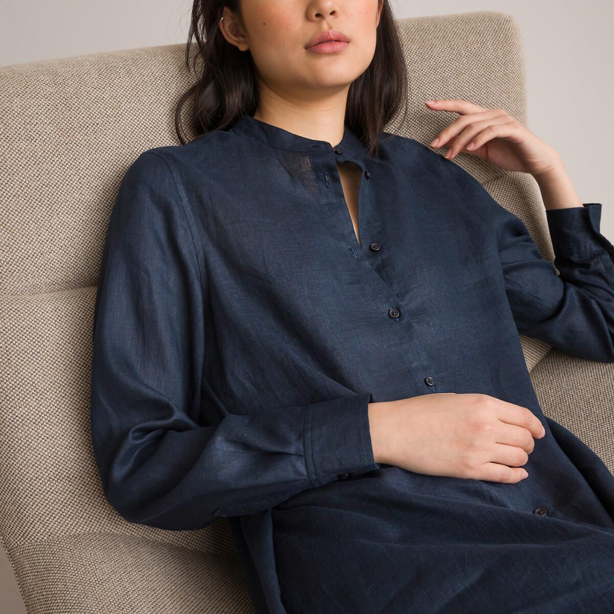 La Redoute Collections Langärmeliges Leinen Maxikleid