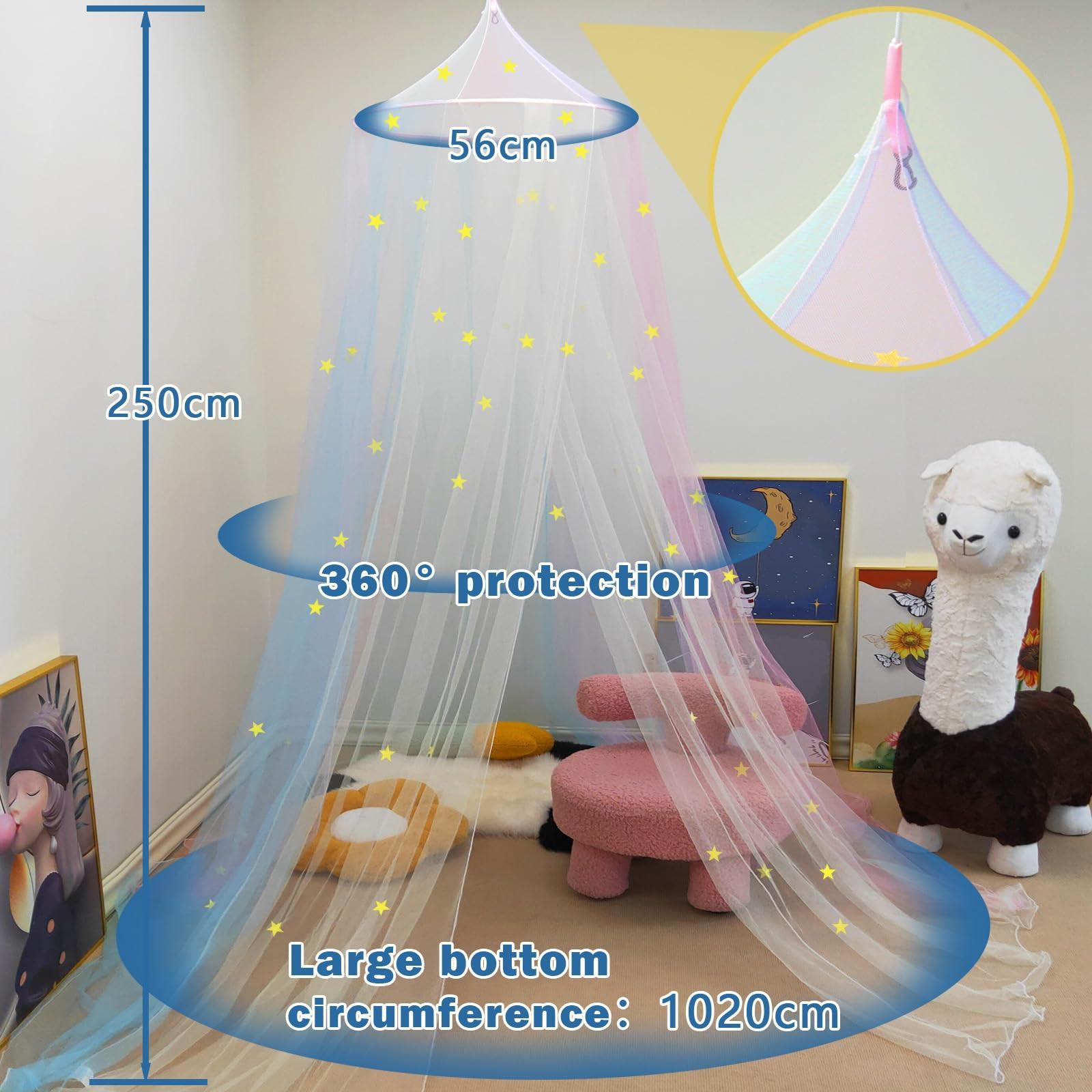 Activity-board Kinderzimmer Baldachin für Mädchen - Katzenmuster Kinderbetthimmel für Hausbett und Einzelbett