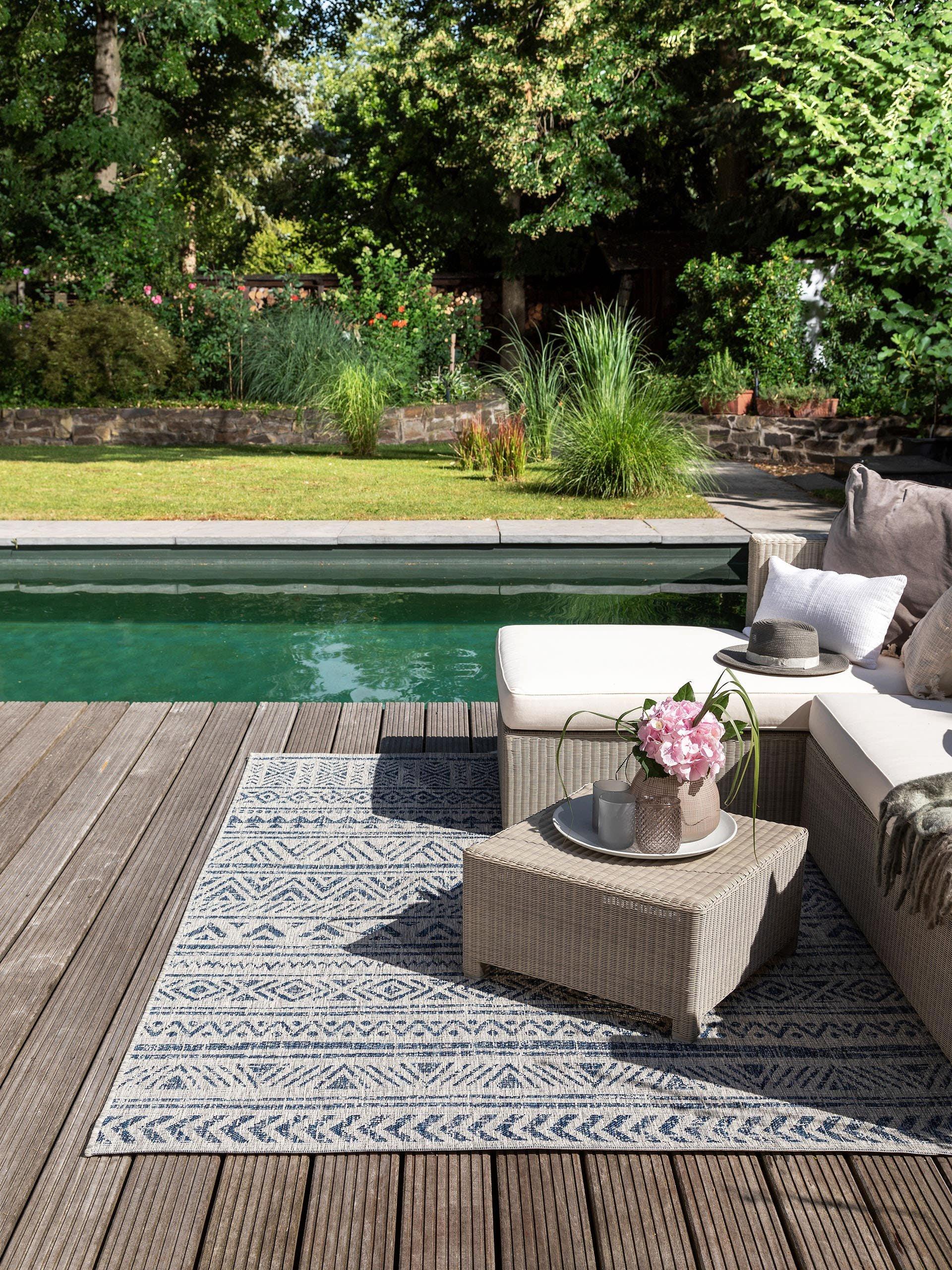 Benuta In- & Outdoor-Teppich Cleo Blau