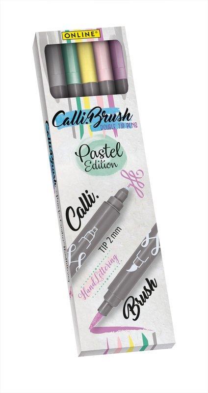 Online ONLINE Callibrush Pen Double Tip 2mm Pastel 5 Stück