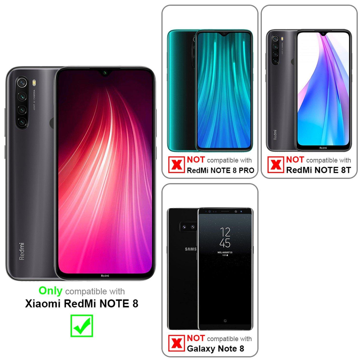 Cadorabo Hülle für Xiaomi RedMi NOTE 8 Blumen Design Magnetverschluss