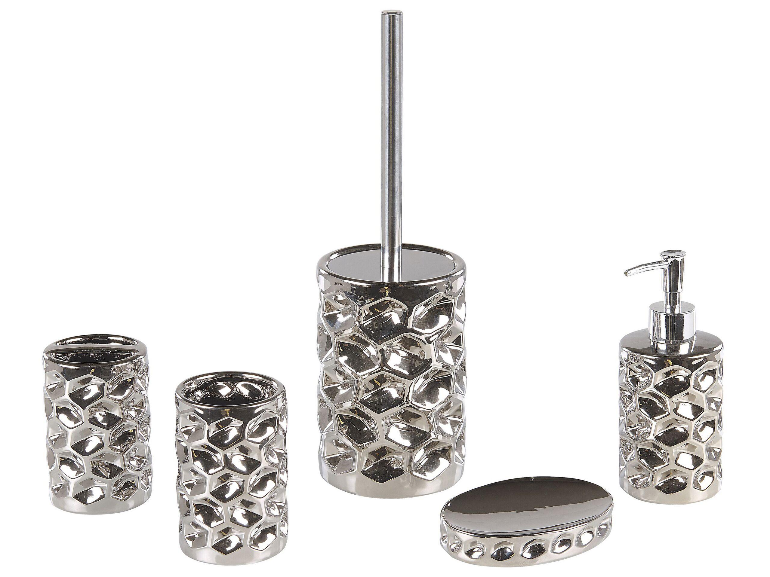 Beliani Badaccessoires Set 5-teilig aus Keramik Glamourös TIRUA