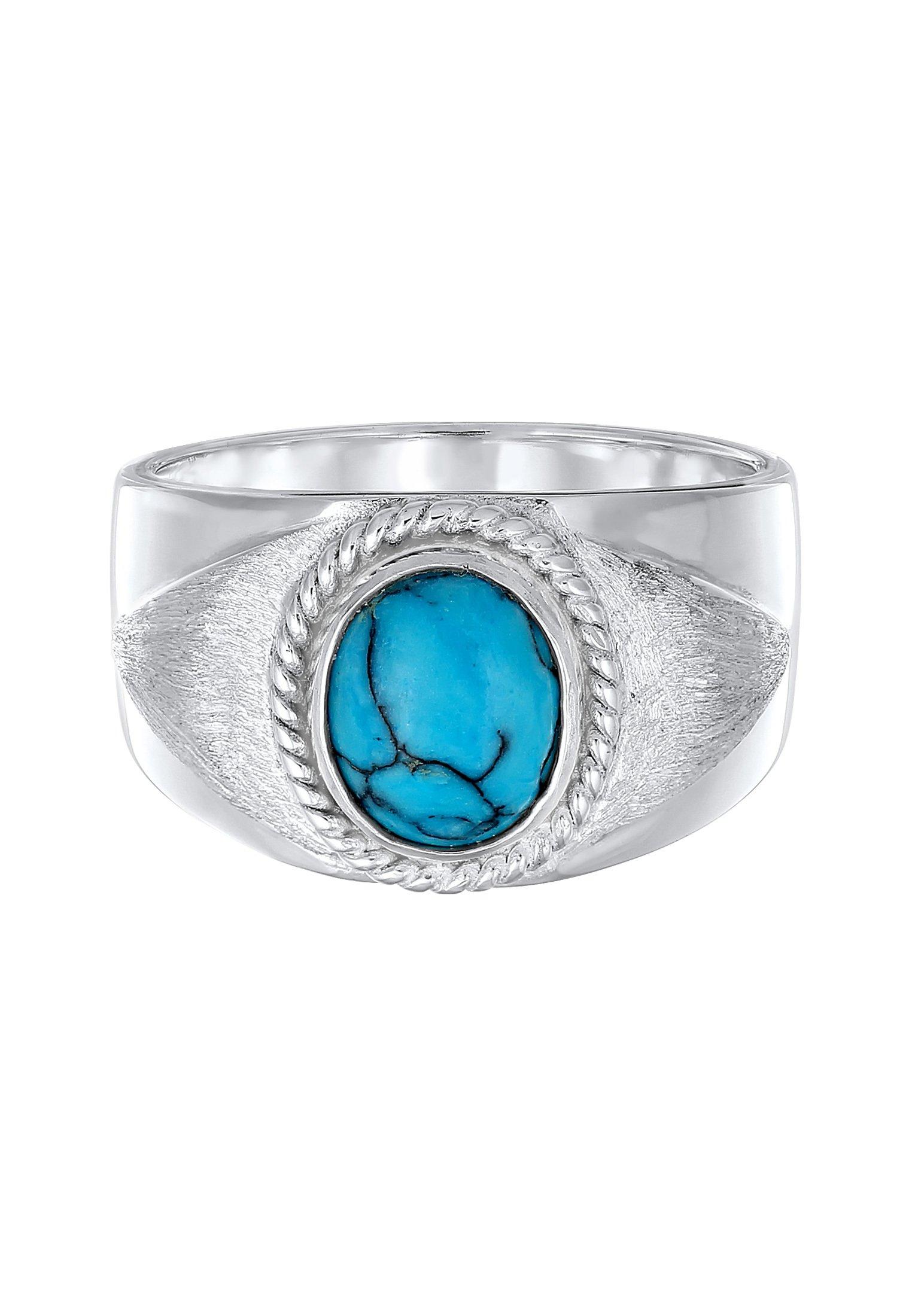 Kuzzoi Ring Siegelring Türkiser Howlith 925 Silber