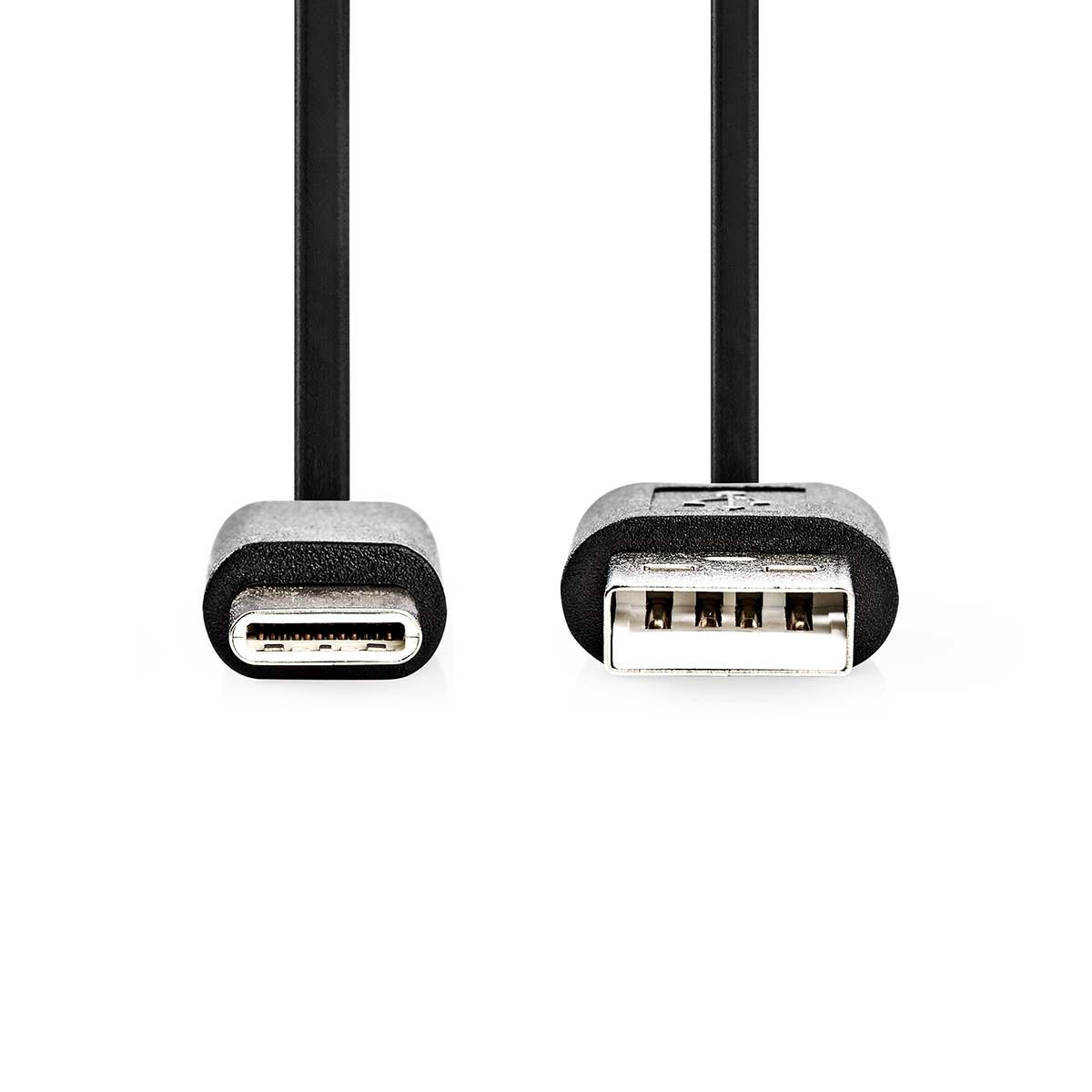 Nedis USB-Kabel | USB 2.0 | USB-A Stecker | USB-C™ Stecker | 15 W | 480 Mbps | Vernickelt | 3,00 m | Rund | PVC | Schwarz | Etikett