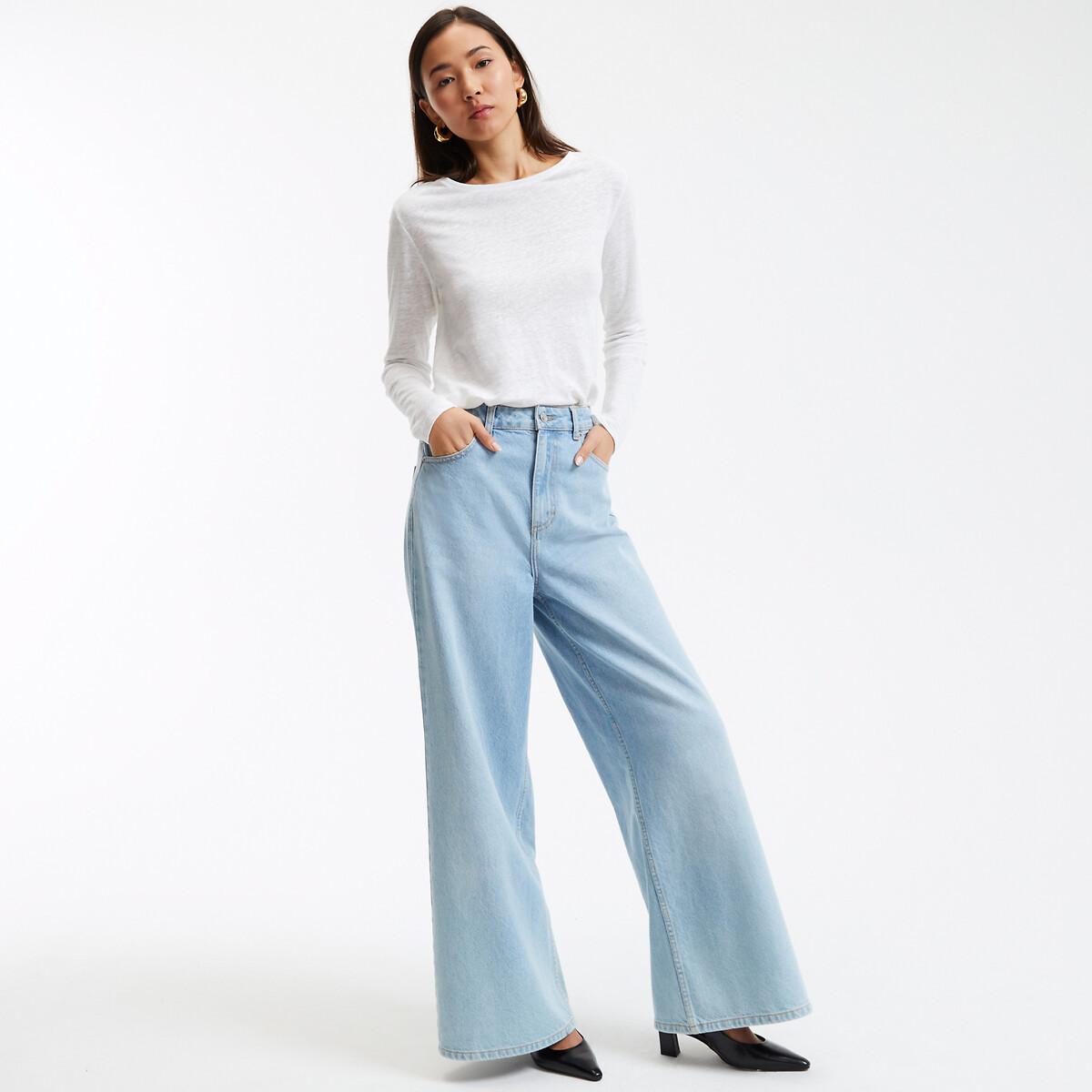 La Redoute Collections Langarmshirt mit Rundhalsausschnitt