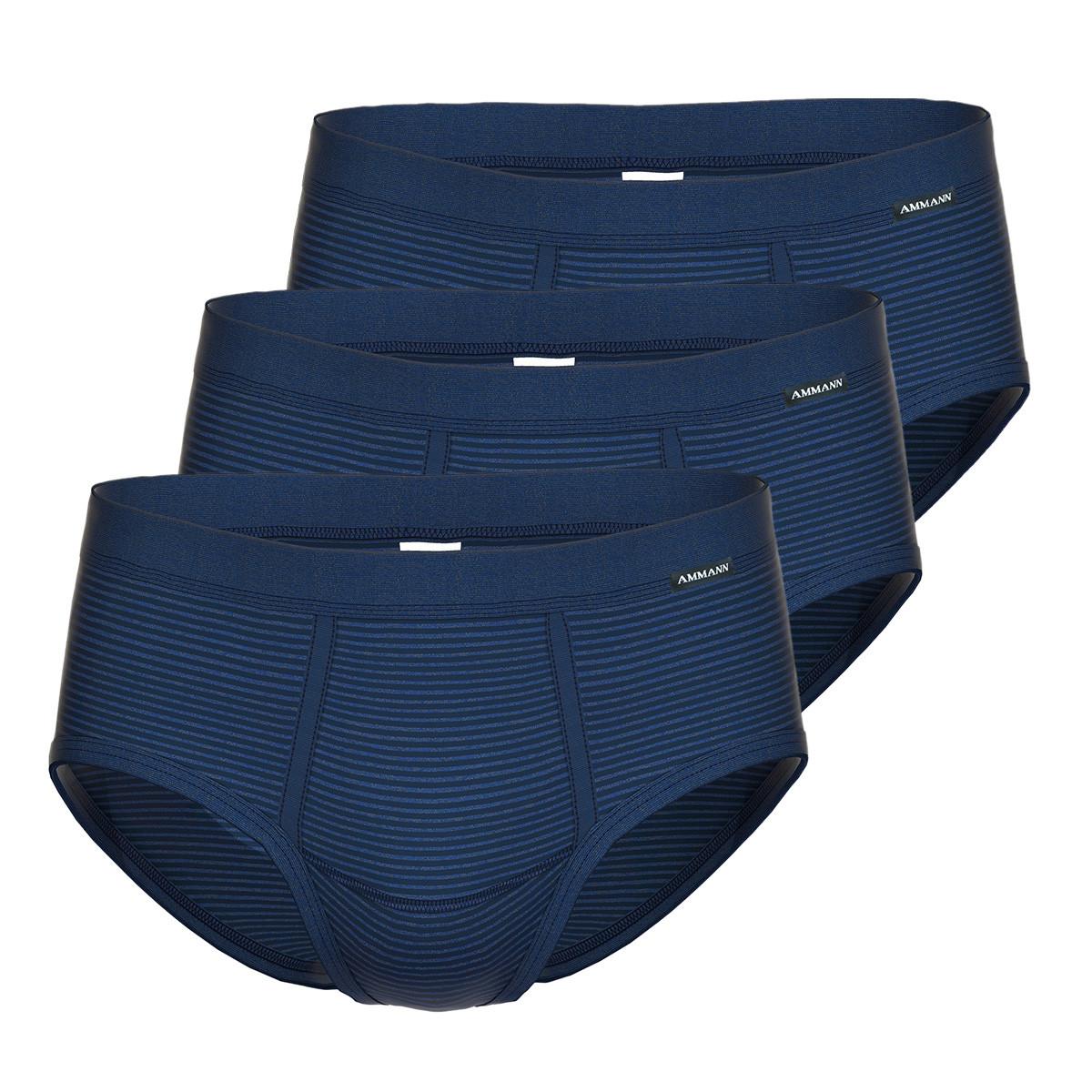 Ammann 3er Pack Jeans Feinripp - Slip / Unterhose mit Eingriff