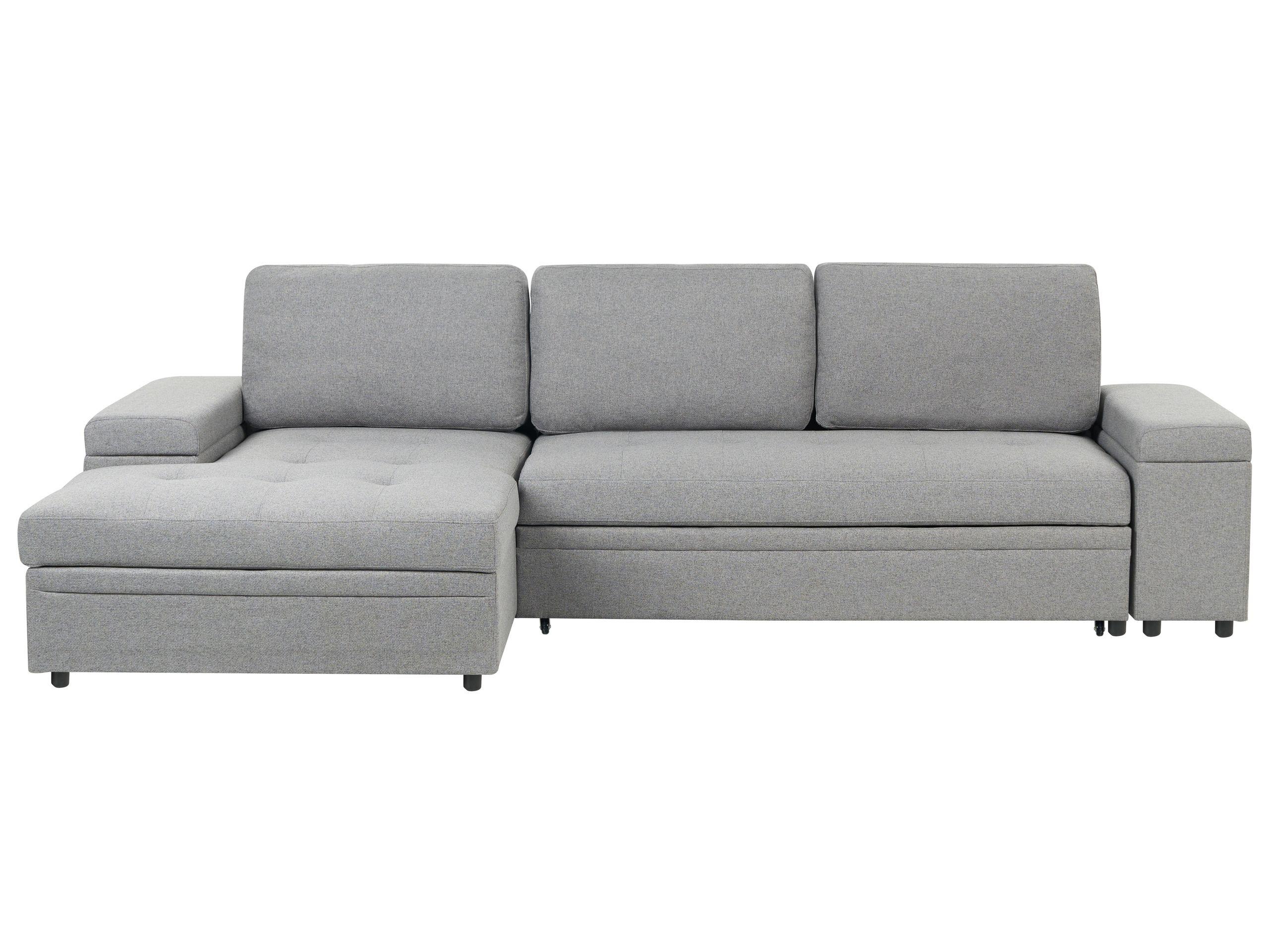 Beliani Rechtsseitiges Ecksofa aus Kunstleinen Klassisch HRISEY