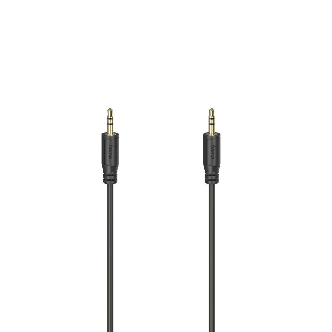 hama HAMA Audiokabel Flexi-Slim 3,5 mm-3,5 mm Gold Schwarz 0,75 m