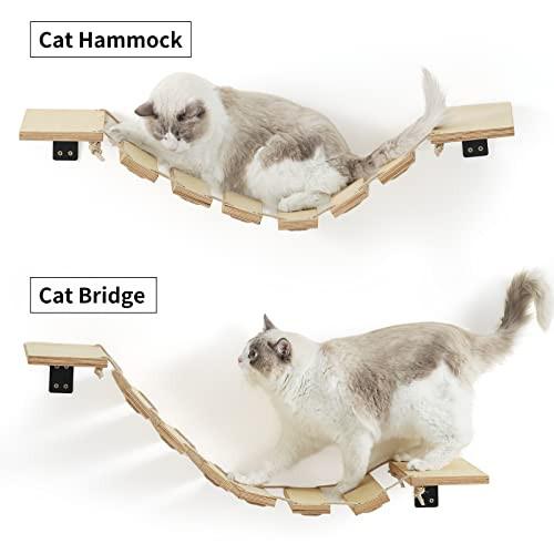 Alopini Kletterwand Katzen, Katzenbrücke und Katzenliege für DIY Katzenlaufsteg, Katzenhängematte und