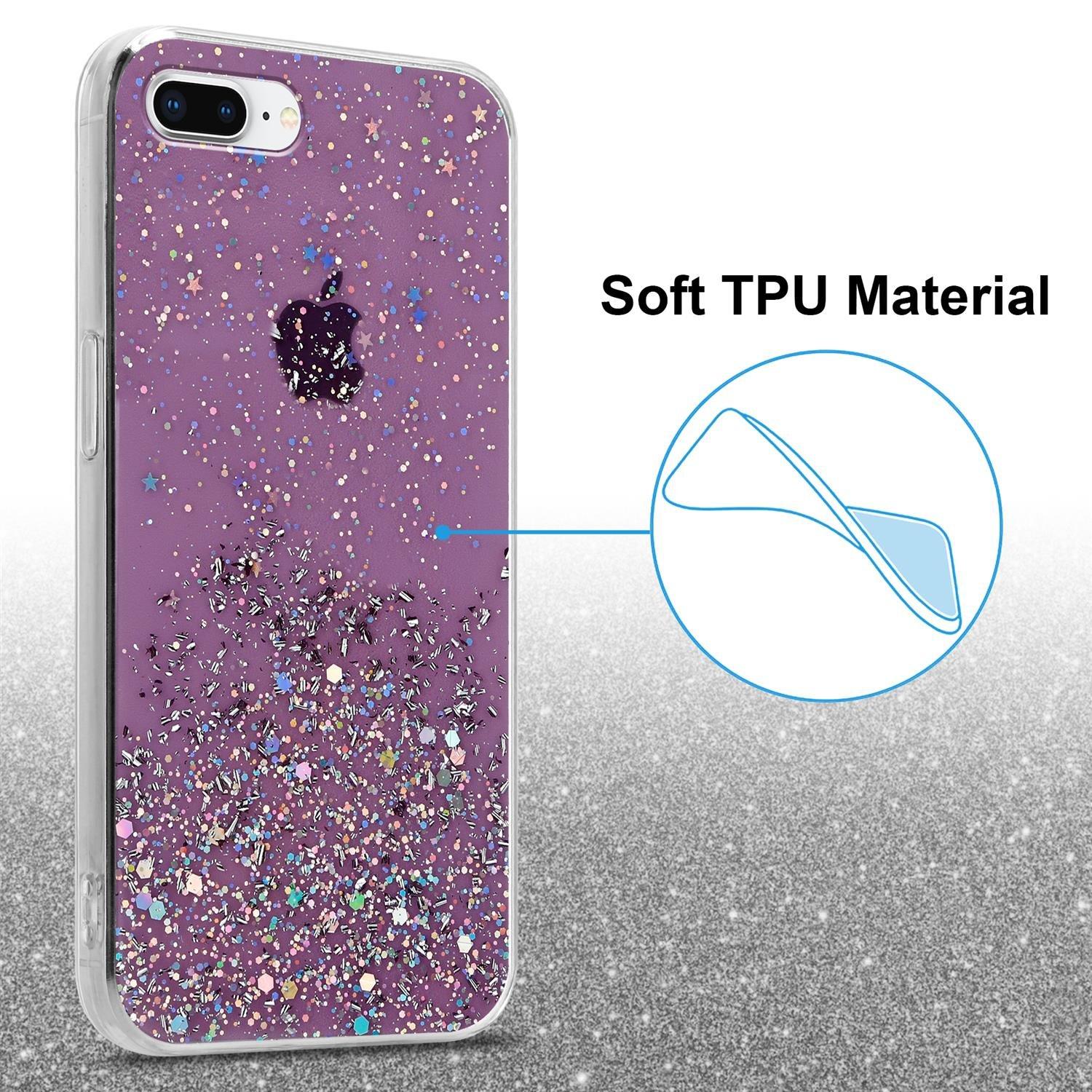 Cadorabo Hülle für Apple iPhone 7 PLUS 7S PLUS 8 PLUS TPU Silikon mit funkelnden Glitter