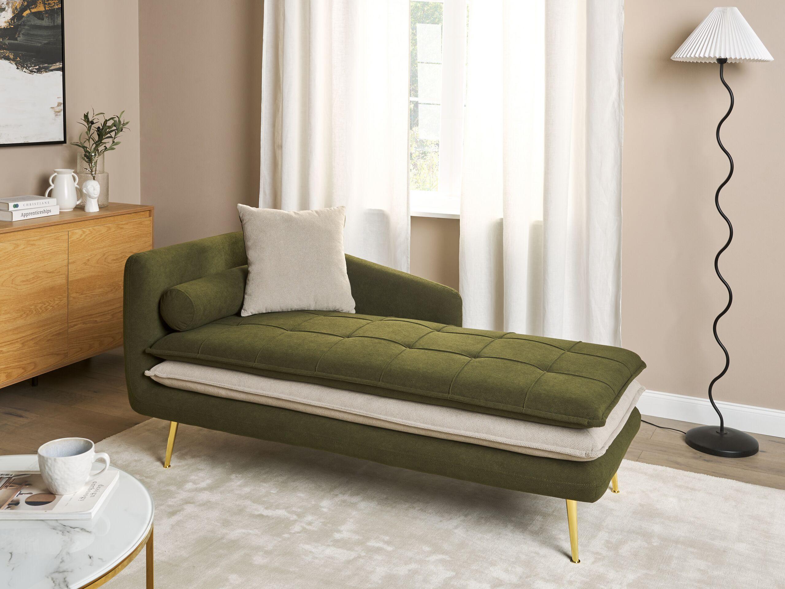 Beliani Linksseitige Chaiselounge aus Polyester Glamourös GONESSE