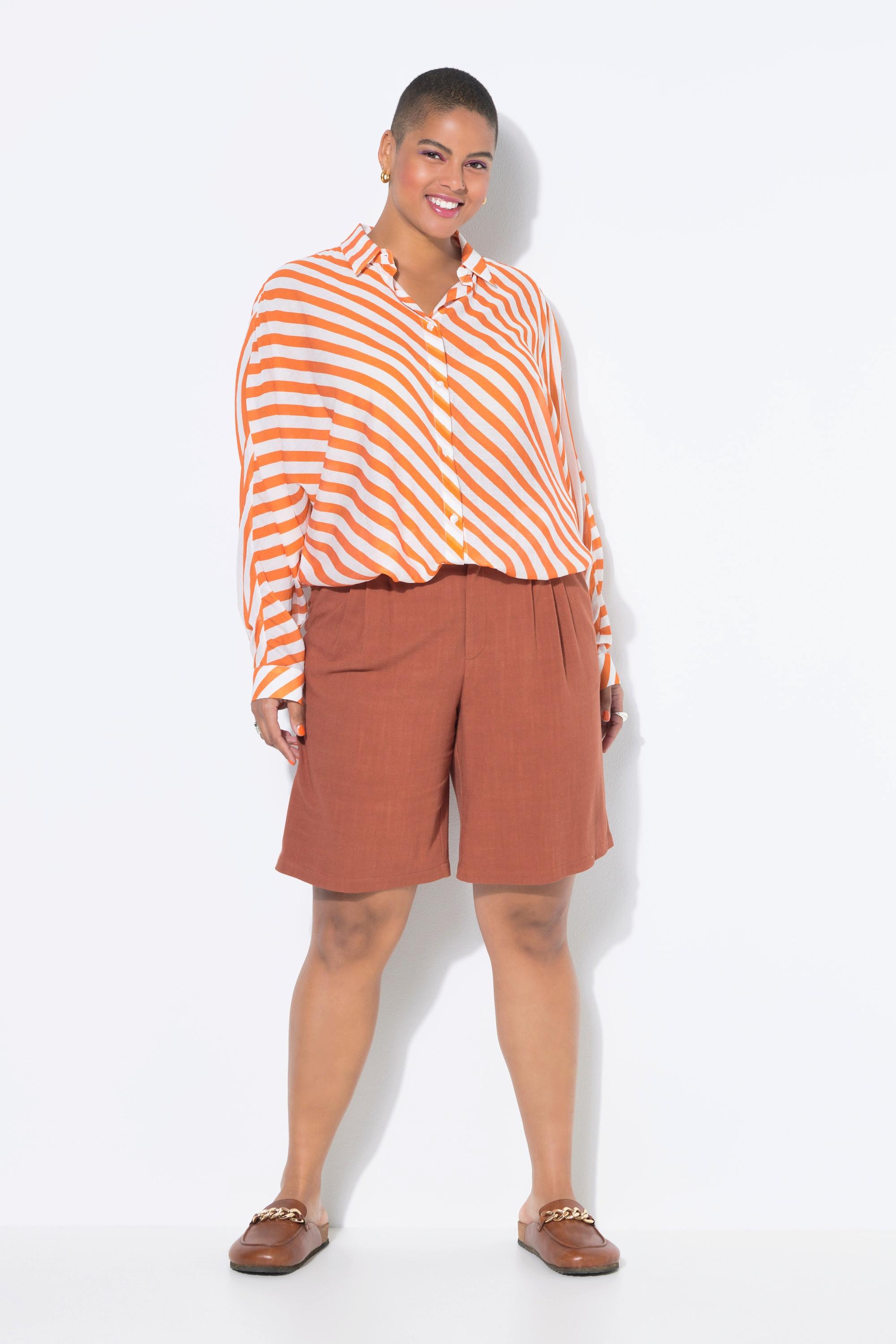Studio Untold Leinenmix-Bermuda, Wide Legs, Elastikbund