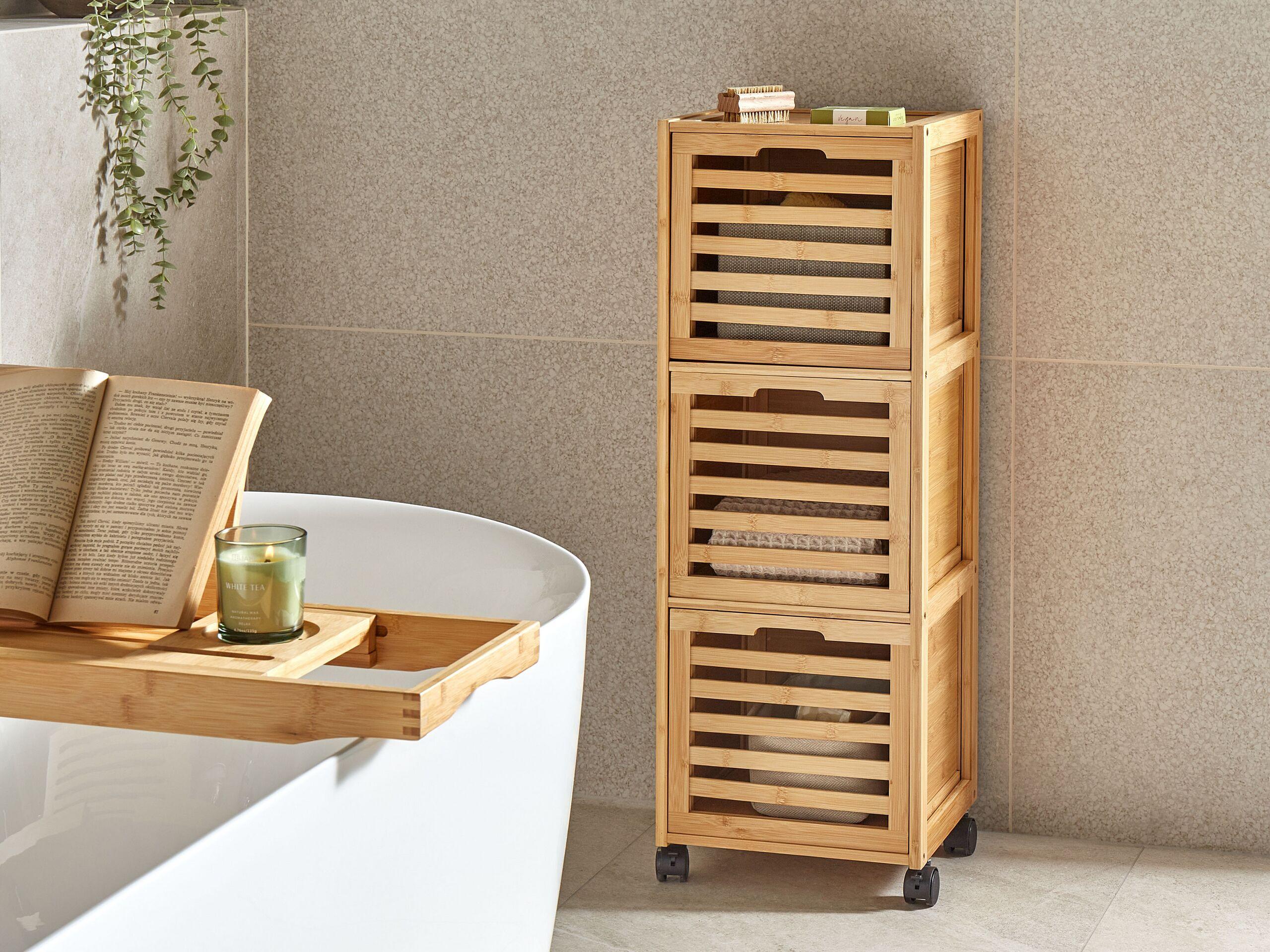 Beliani Badezimmerschrank aus Bambusholz Boho SHAWNEE
