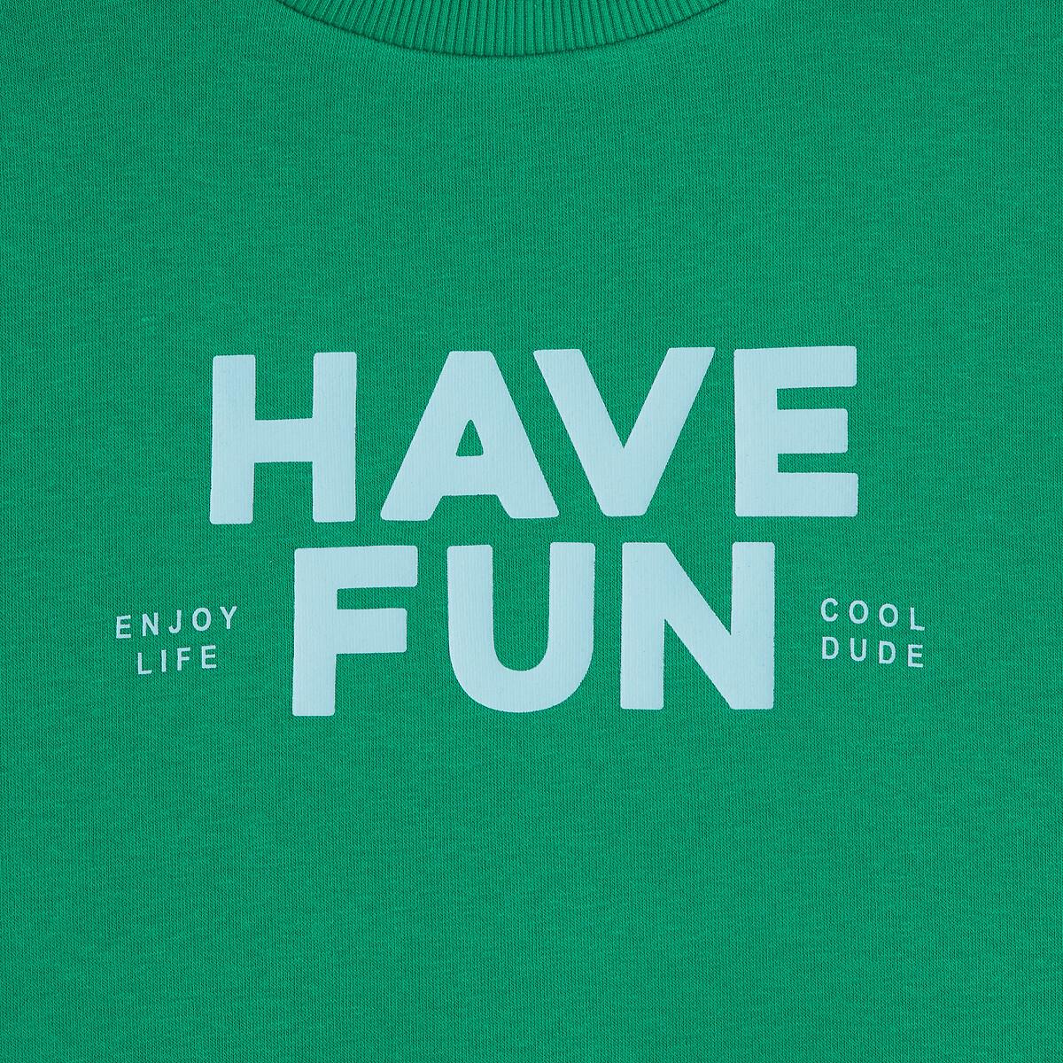 La Redoute Collections Oversized Sweatshirt mit Rundhals und Messageprint