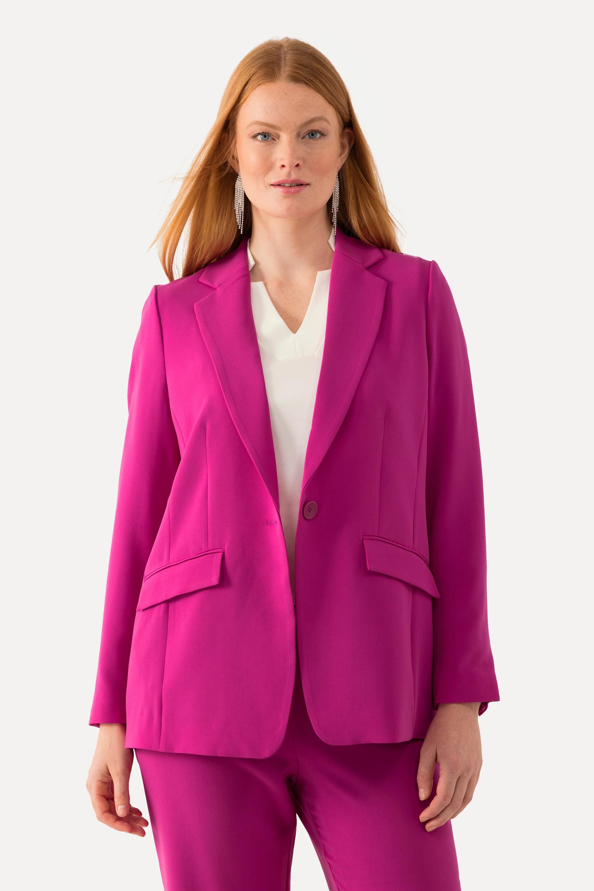 Ulla Popken Blazer, Reverskragen, Klappentaschen, Knopfverschluss