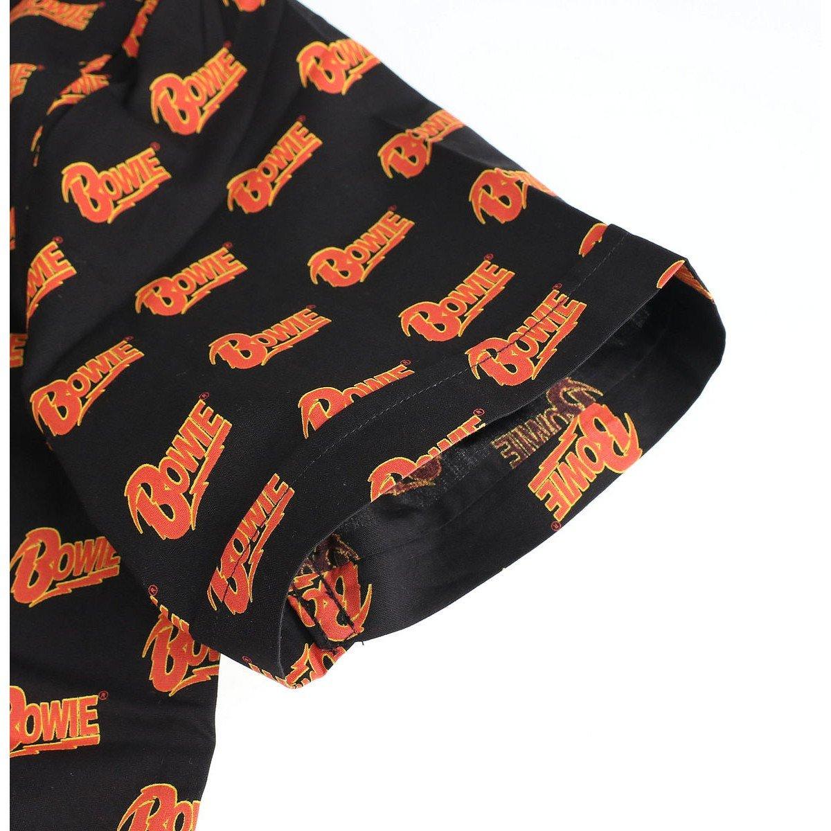 David Bowie Logo Print Kurzarmhemd