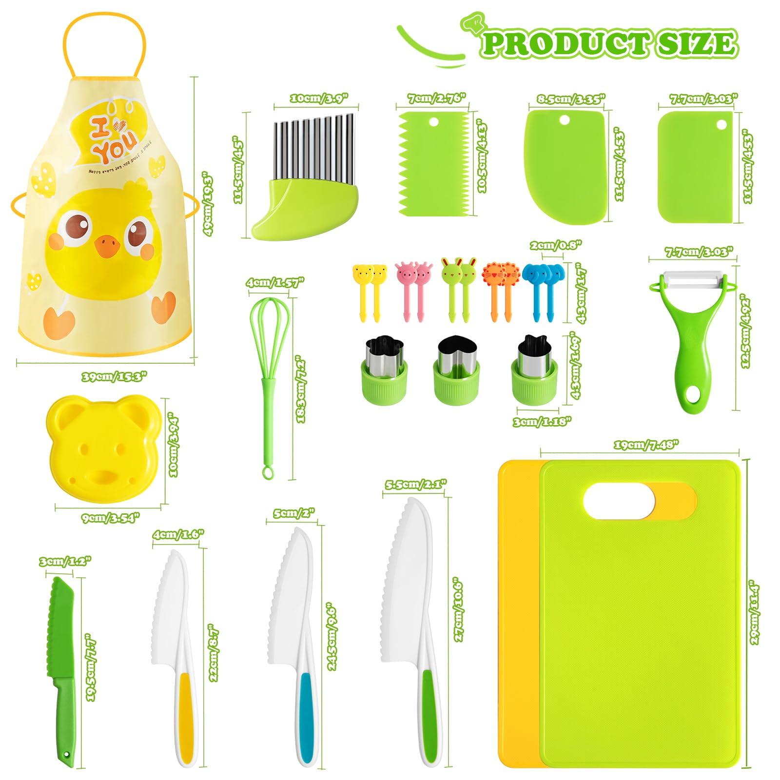 Activity-board Kindermesser 27-teiliges Kindersicherheits-Kochmesserset zum Schneiden und Kochen von Obst und Gemüse
