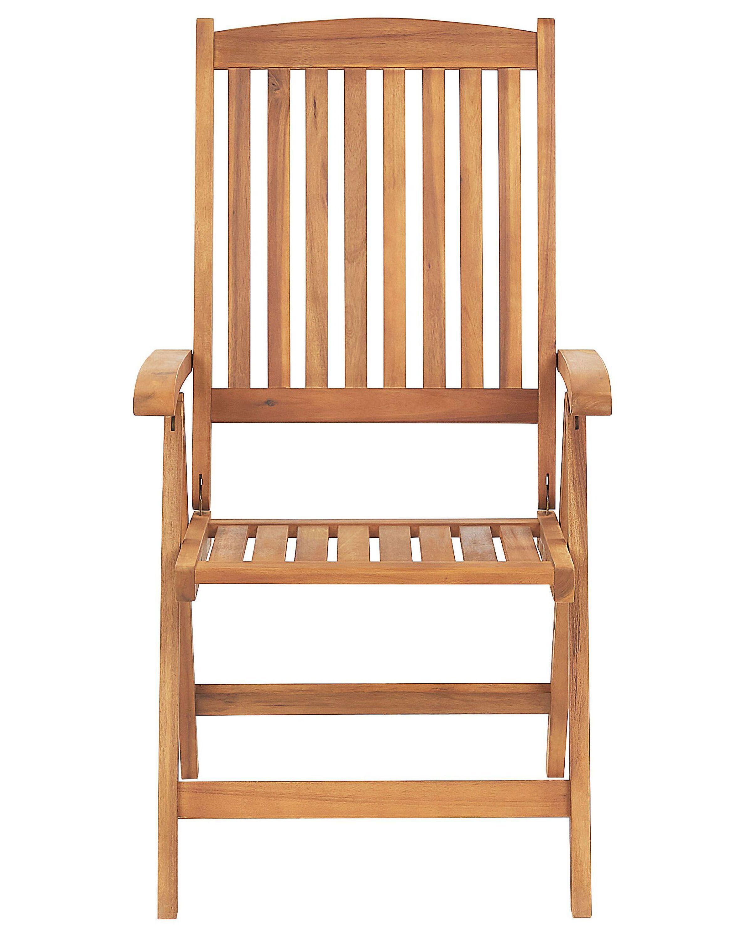 Beliani Gartenstuhl 6er Set aus Akazienholz Klassisch JAVA