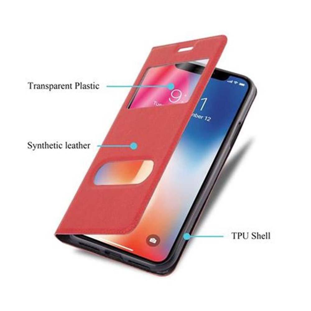 Cadorabo Hülle für Apple iPhone X / XS Magnetverschluss, 2 Sichtfenstern