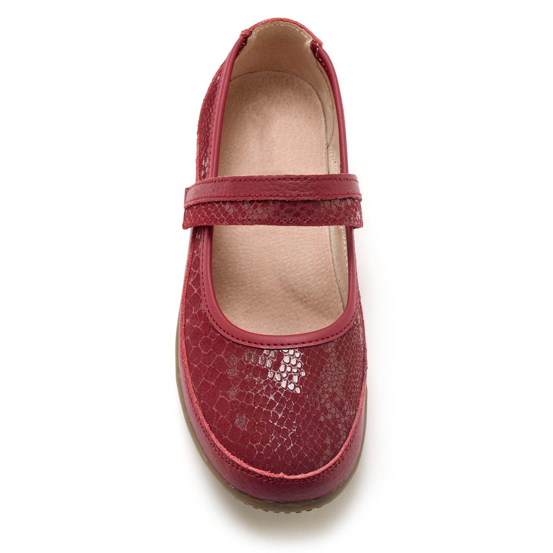 Pédiconfort damen-ballerinas aus leder mit luftsohle
