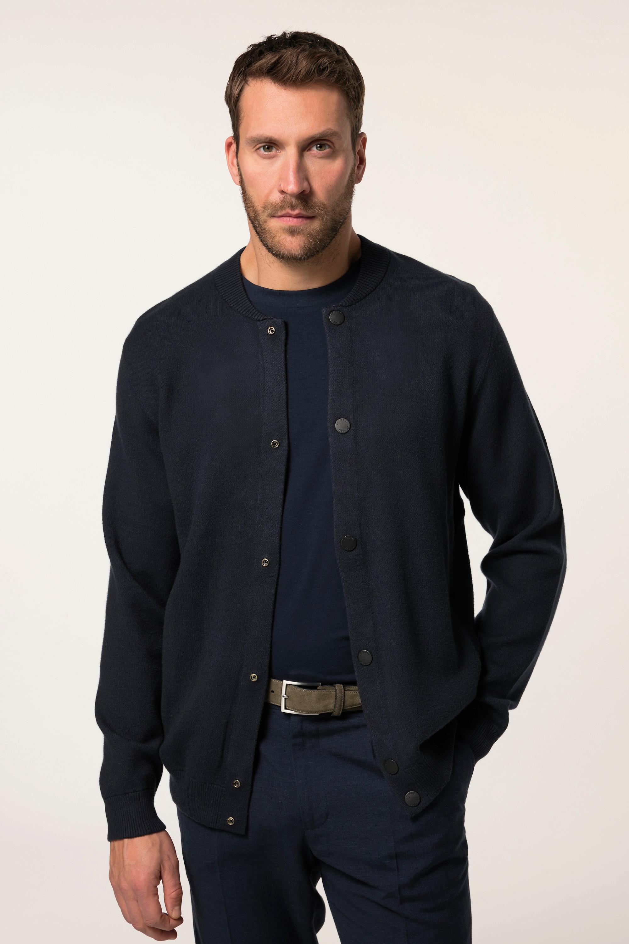 JP1880 Strickjacke FLEXNAMIC®, Collegekragen, 2 Taschen, bis 7 XL