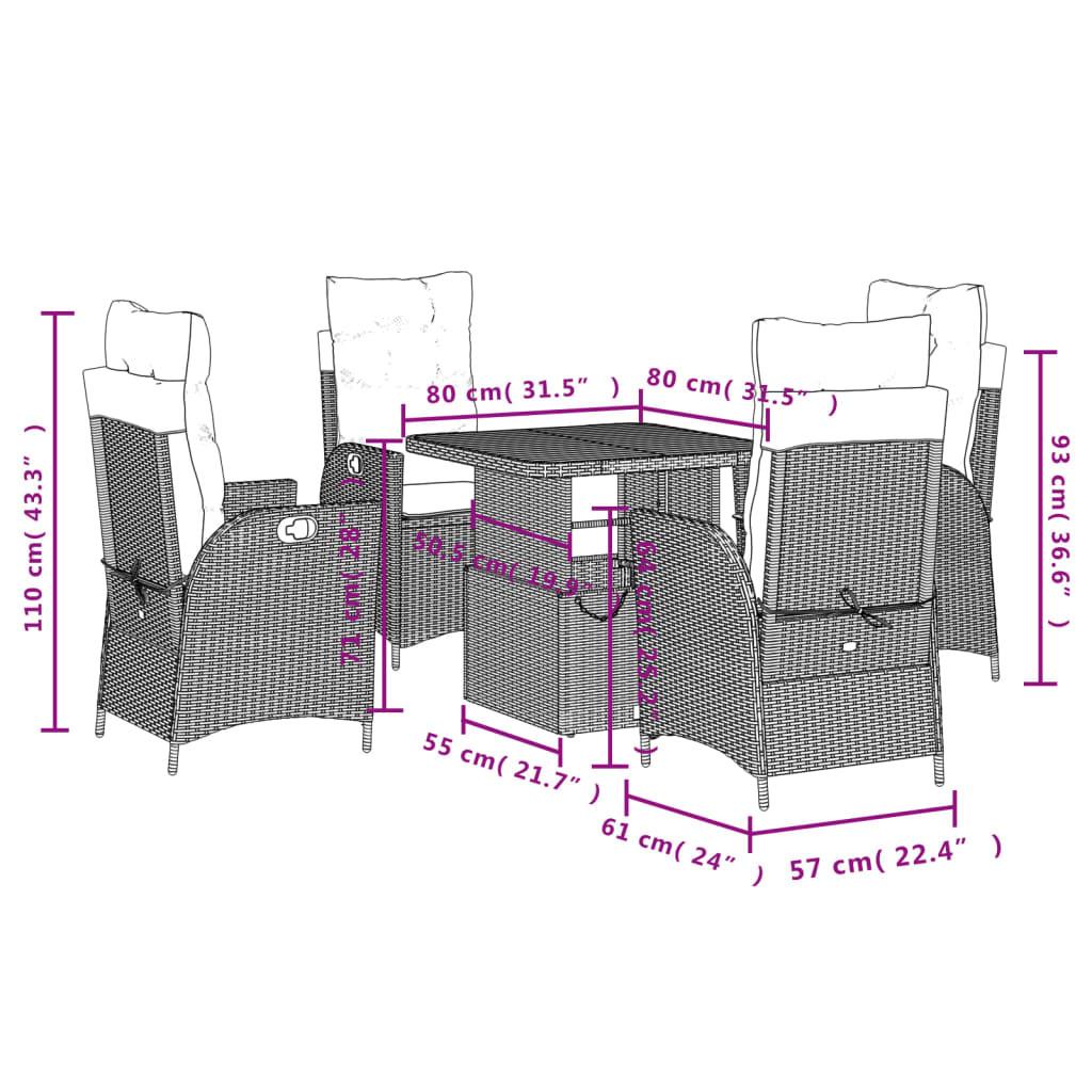 VidaXL Garten essgruppe poly-rattan