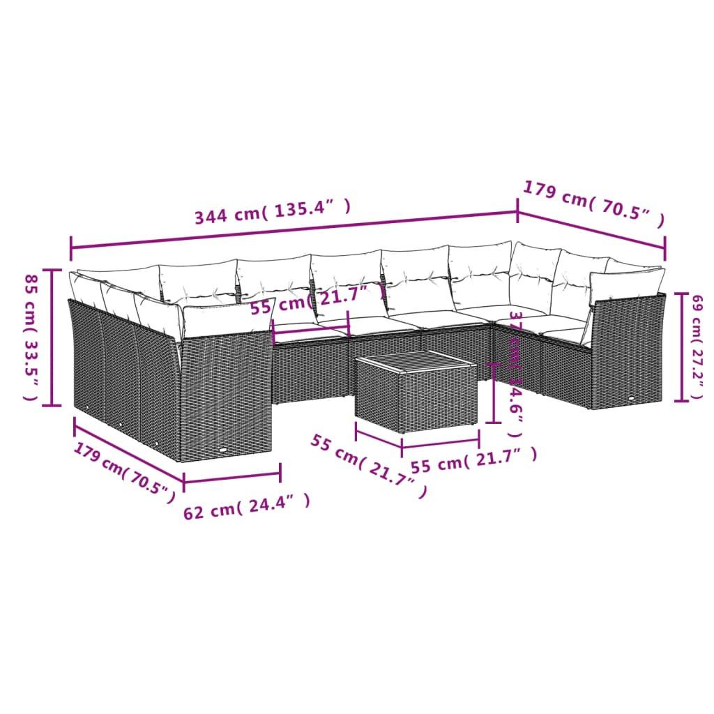VidaXL Garten sofagarnitur poly-rattan