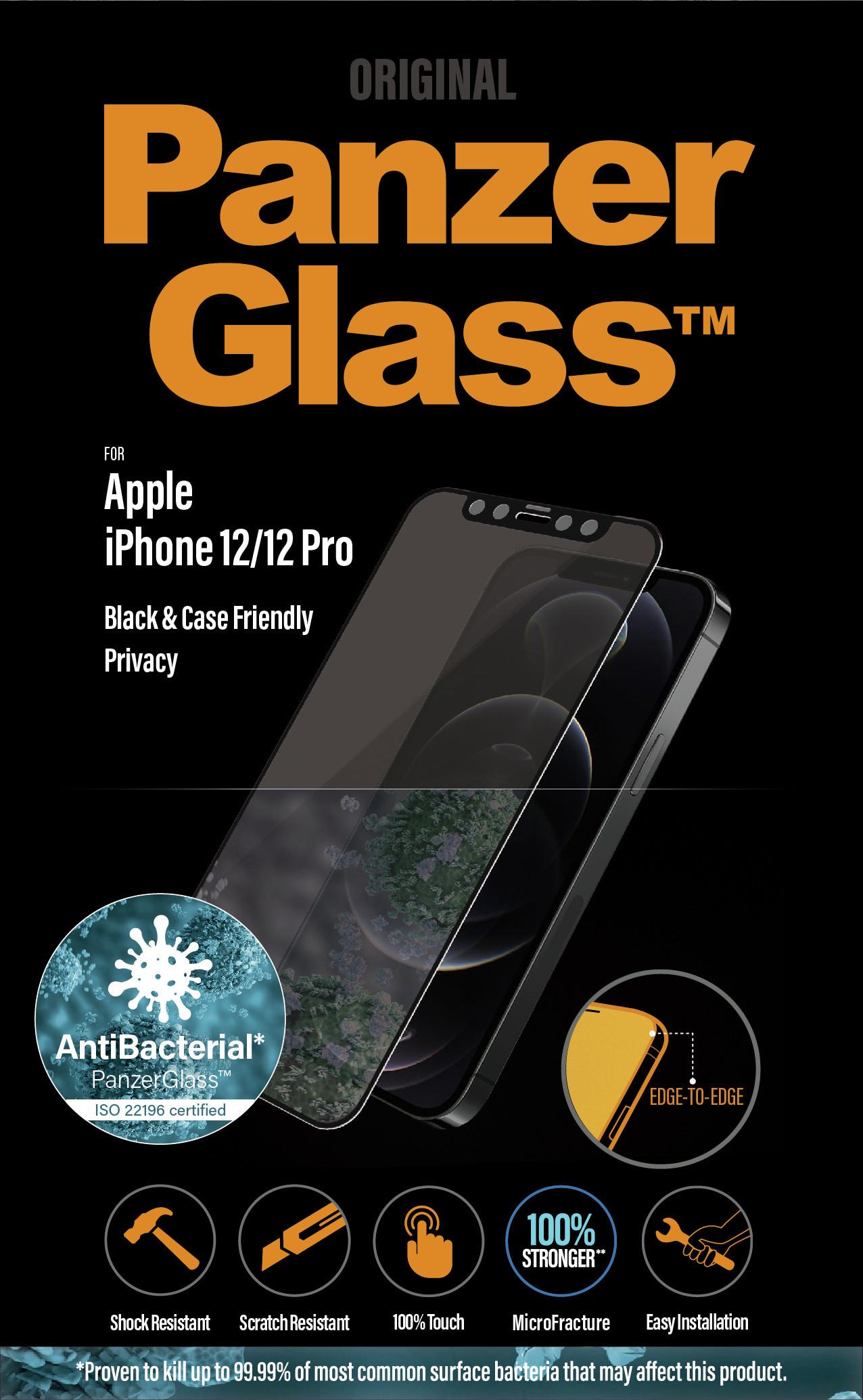 PanzerGlass Displayschutz Case Friendly BK AB Privacy iPhone 12/12 Pro