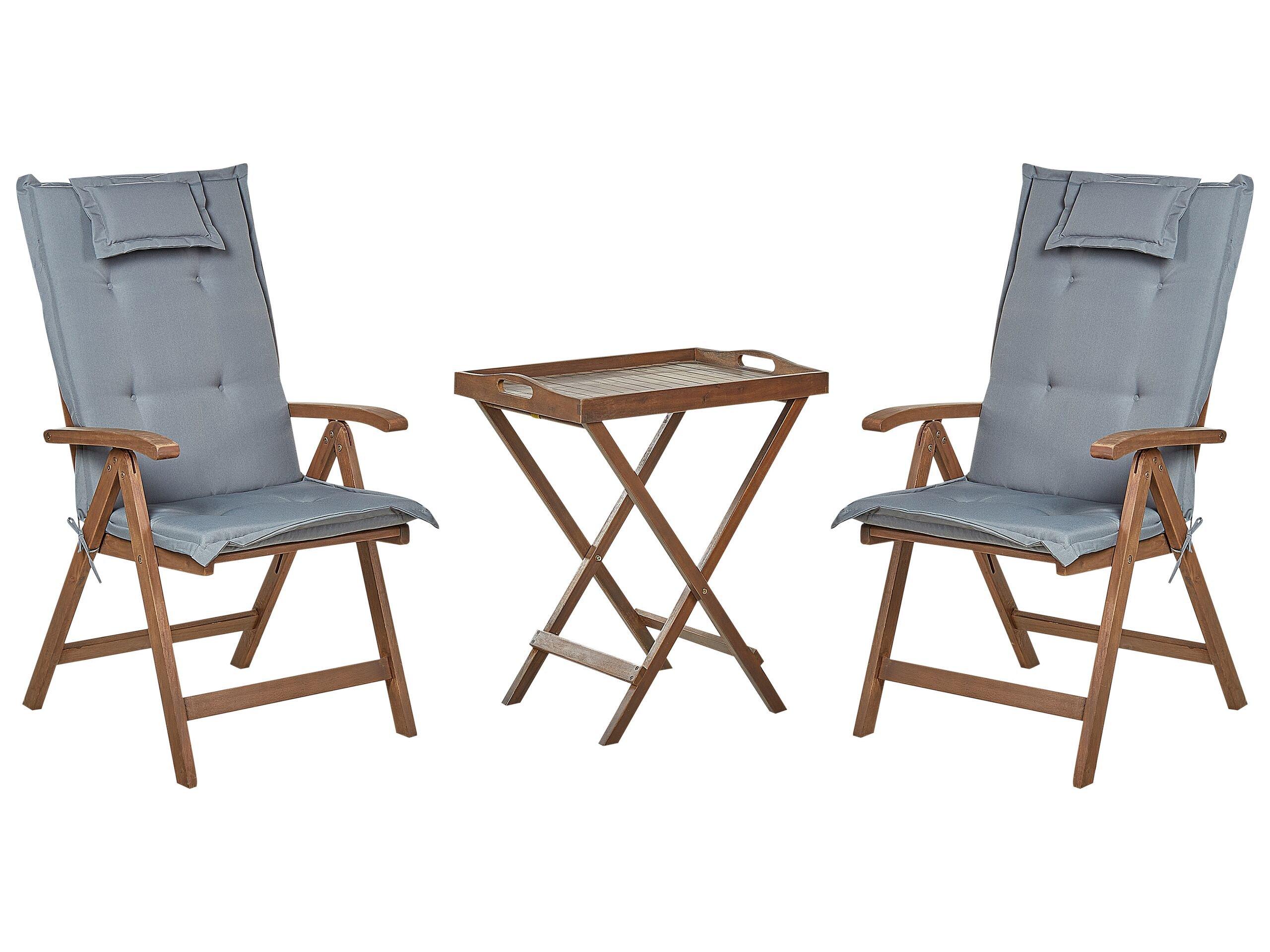 Beliani Bistro Set aus Akazienholz Rustikal AMANTEA