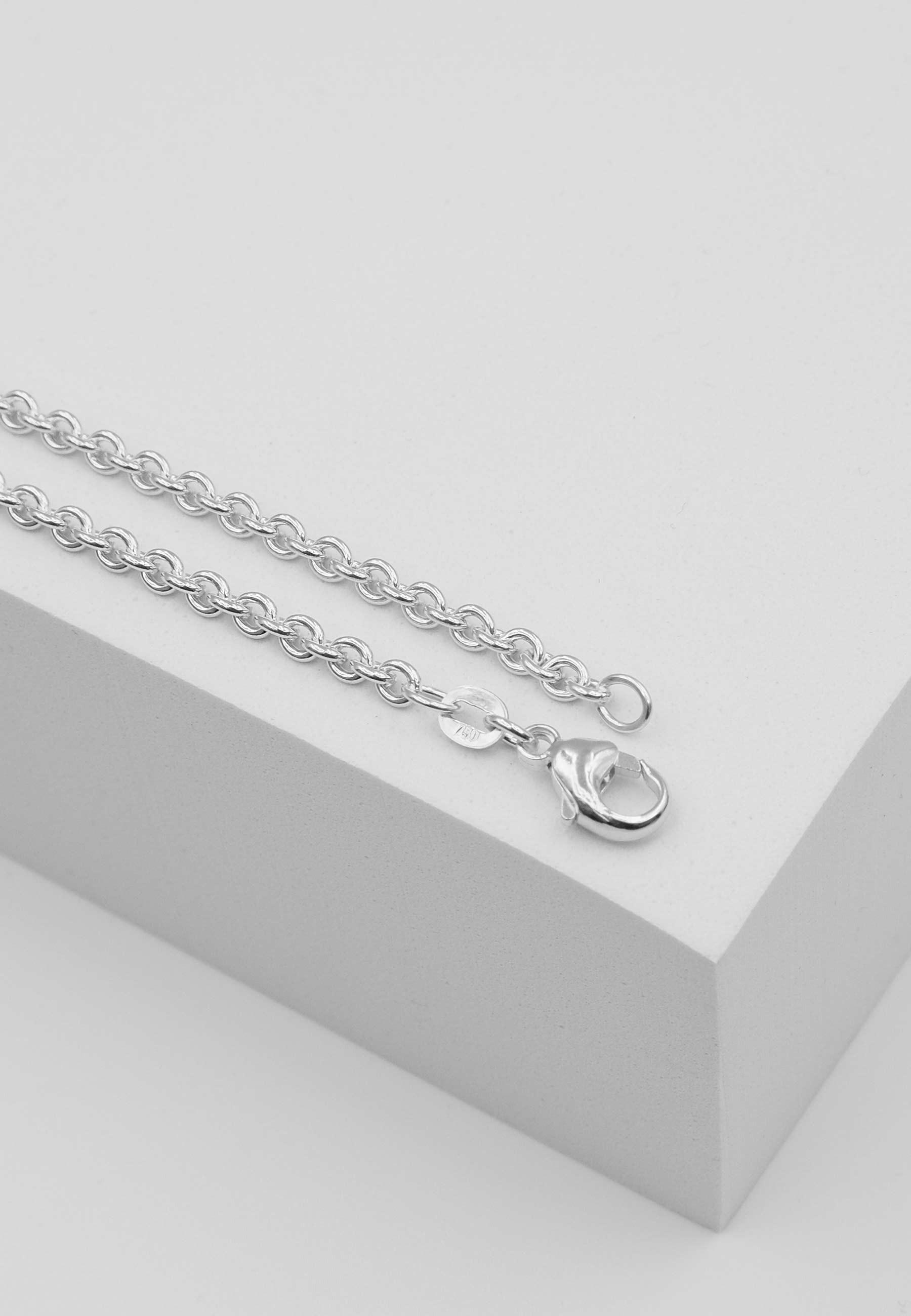 MUAU Schmuck Collier Rundanker Weissgold 750, 3.1mm, 60cm