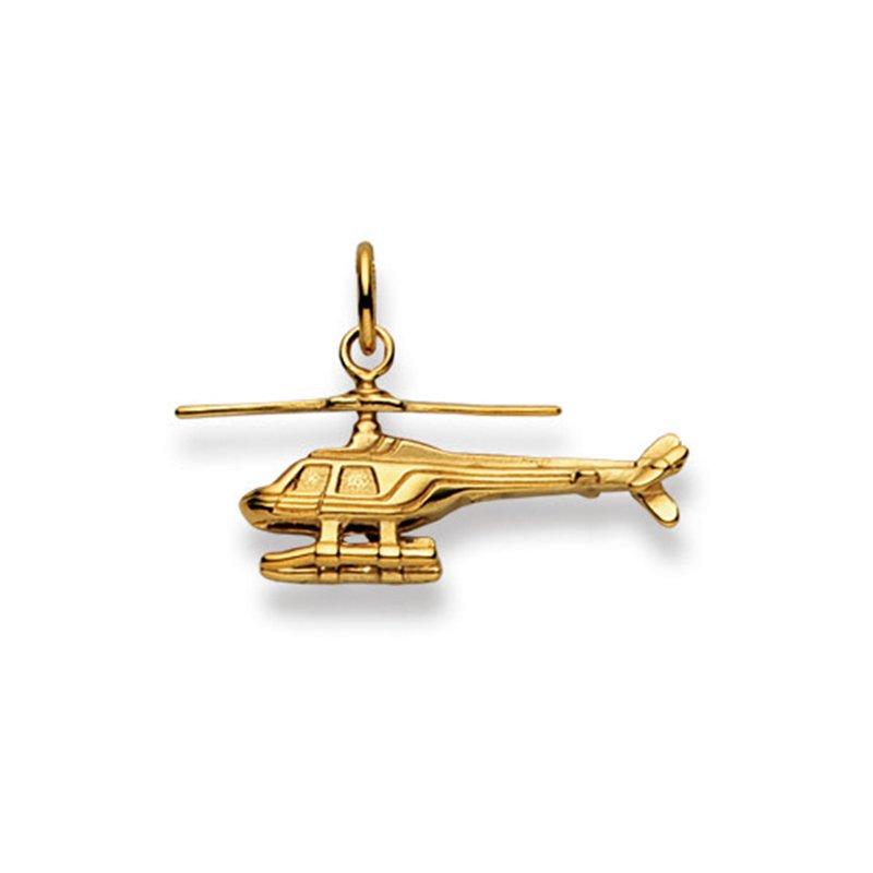 MUAU Schmuck Anhänger Helikopter Gelbgold 750, 18x26mm