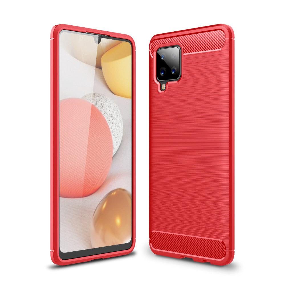 Cover-Discount Galaxy A42 - Metall Carbon Look Gummi Hülle