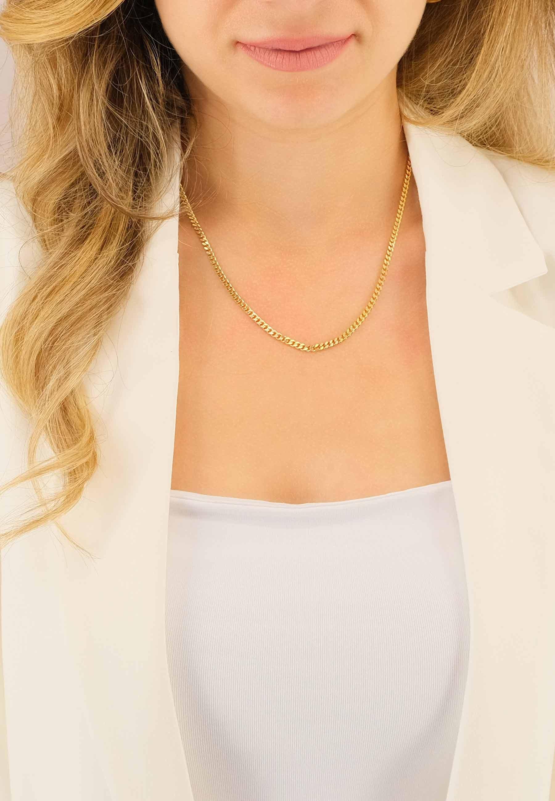 MUAU Schmuck Collier Panzer Gelbgold 750, 3.2mm, 60cm