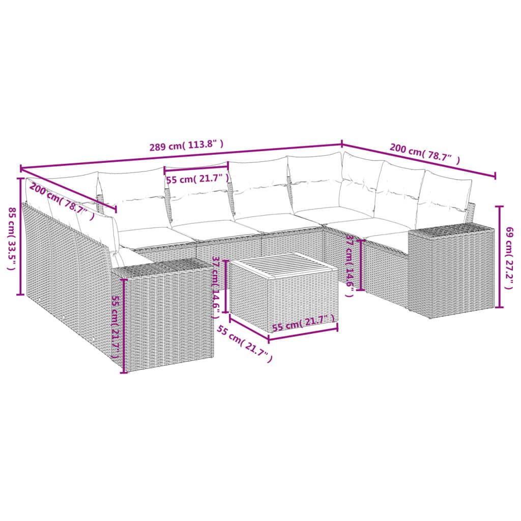 VidaXL Garten sofagarnitur poly-rattan