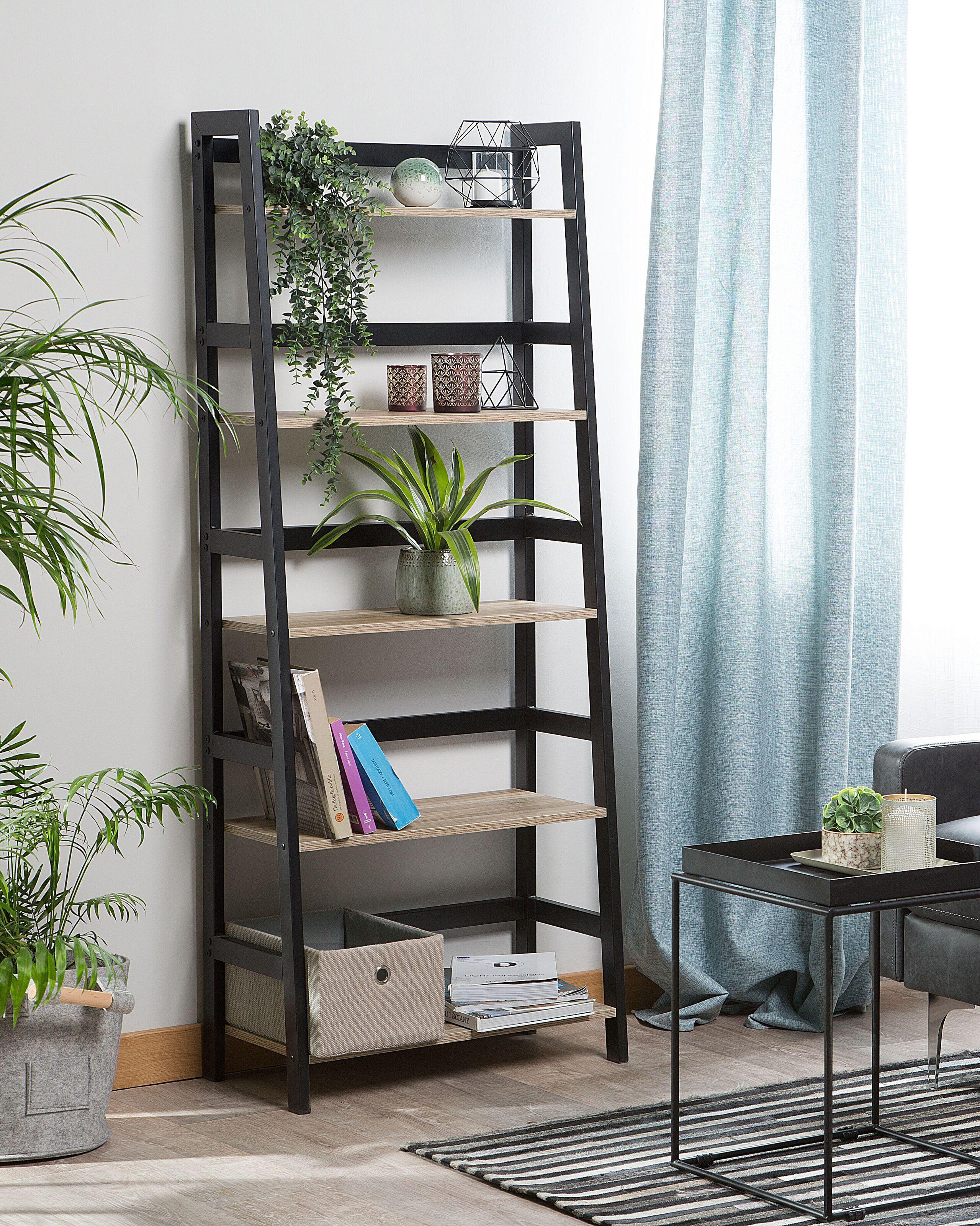 Beliani Regal mit 5 Ebenen aus MDF-Platte Retro CROYDON