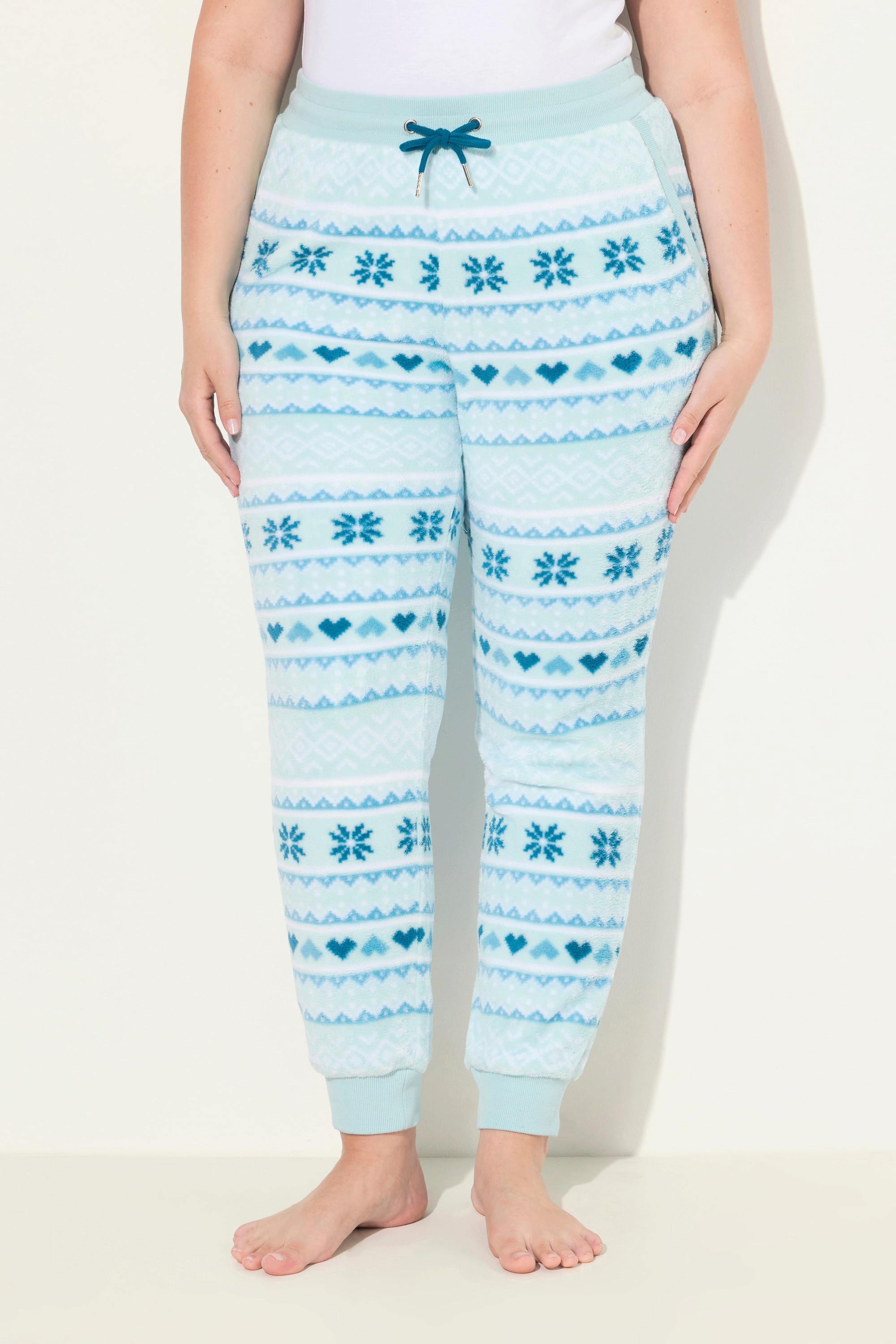 Ulla Popken Homewear Hose Norwegermuster Elastikbund Recycelt