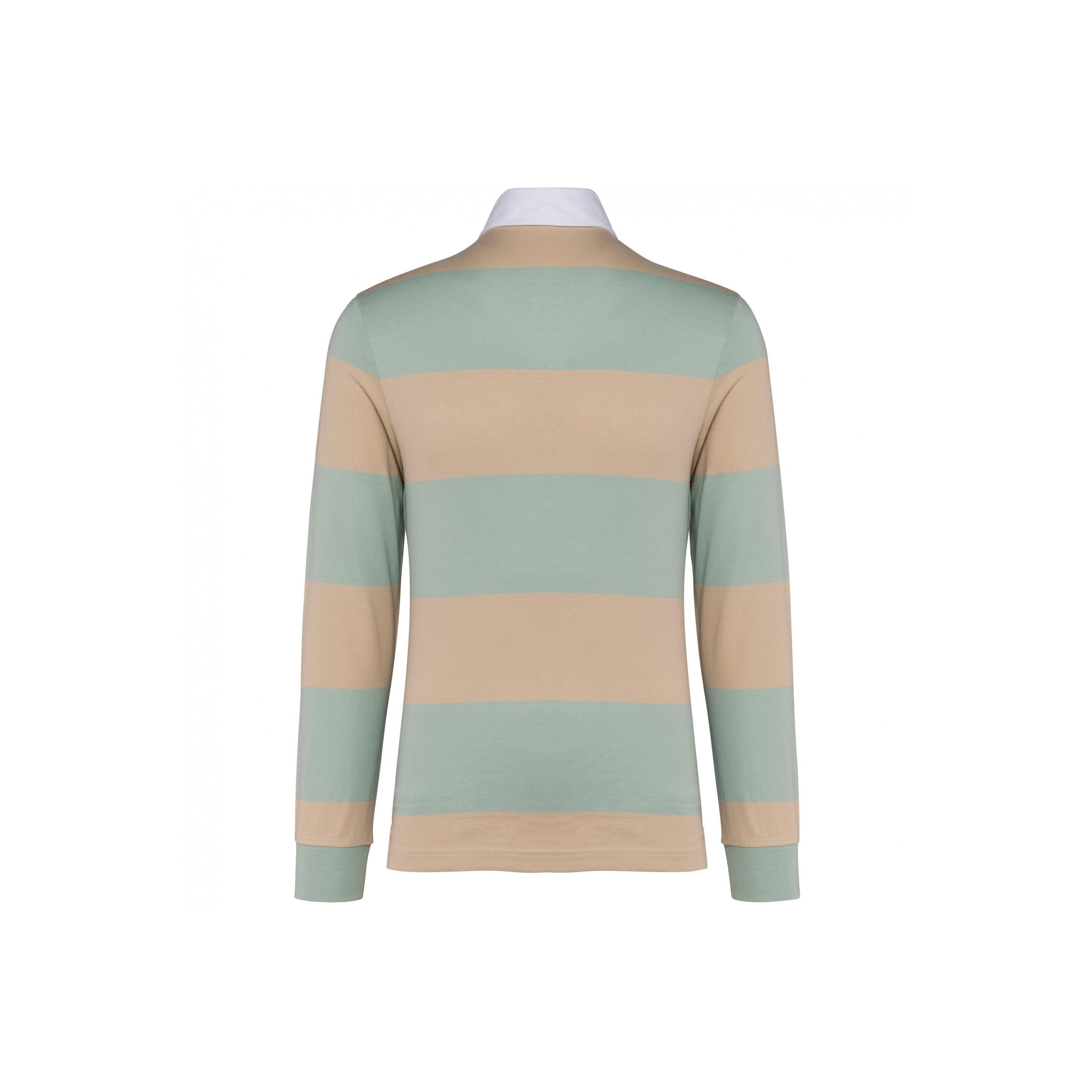 Kariban Gestreiftes Langarm Poloshirt
