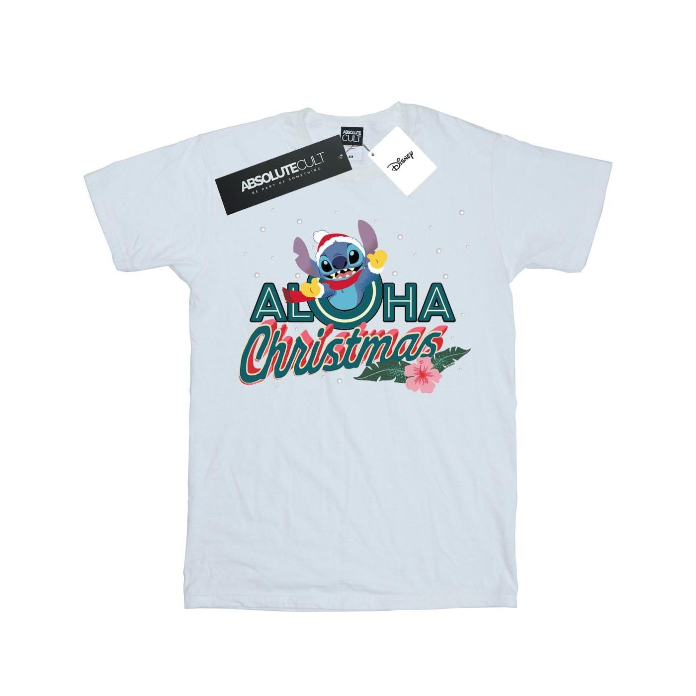 Disney Stitch Aloha Christmas Print T-Shirt