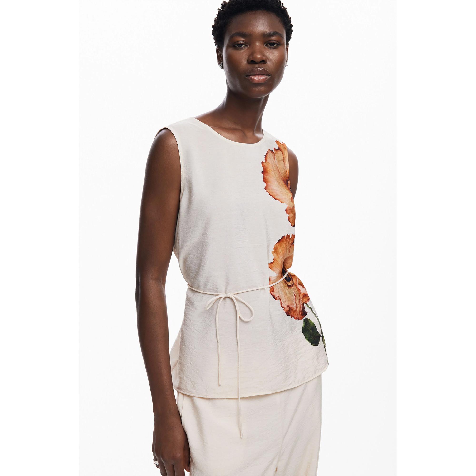 Desigual Ärmellose Bluse mit Blumenmuster