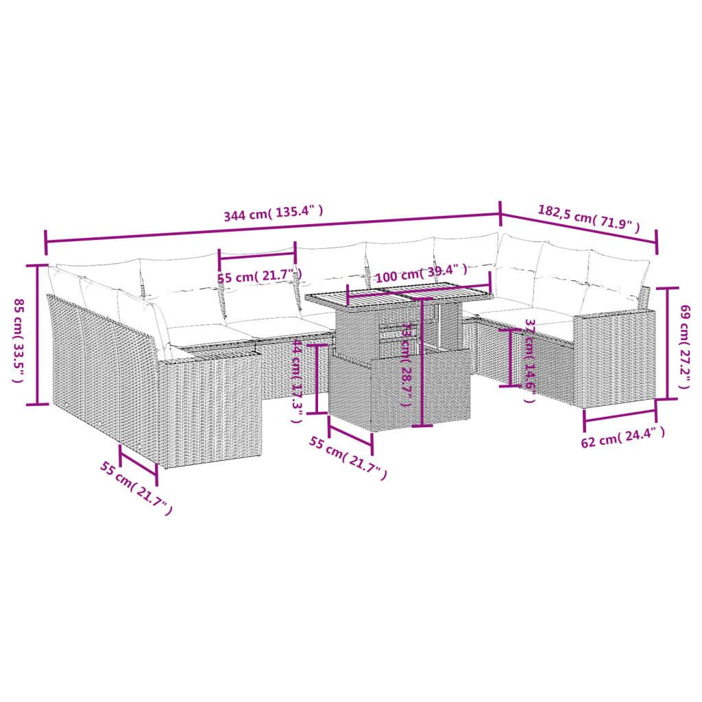 VidaXL Garten sofagarnitur poly-rattan