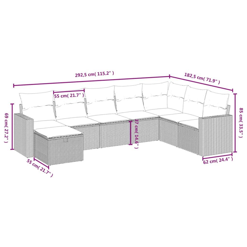 VidaXL Garten sofagarnitur poly-rattan