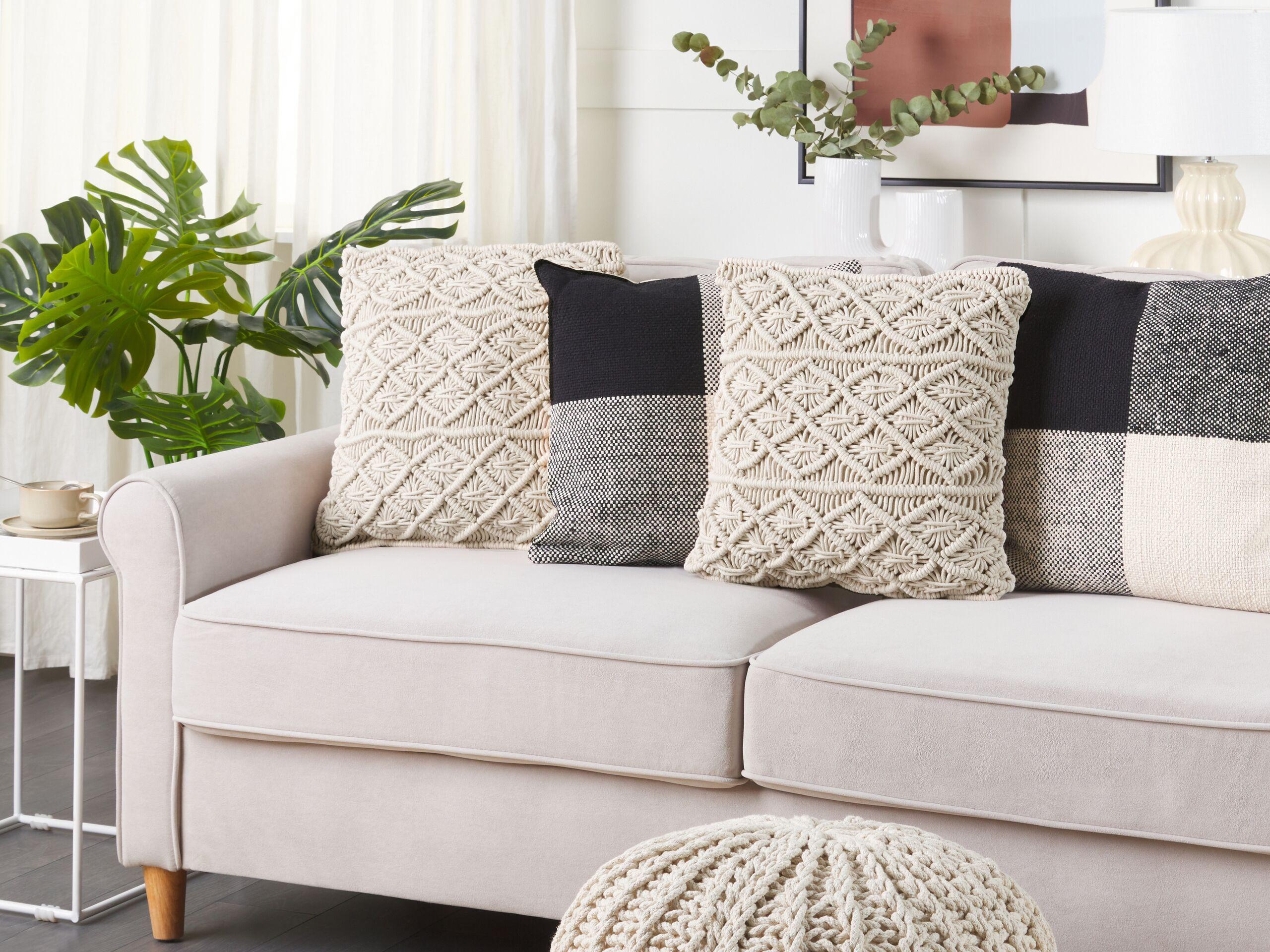 Beliani Dekokissen 2er Set aus Baumwolle Boho GOREME
