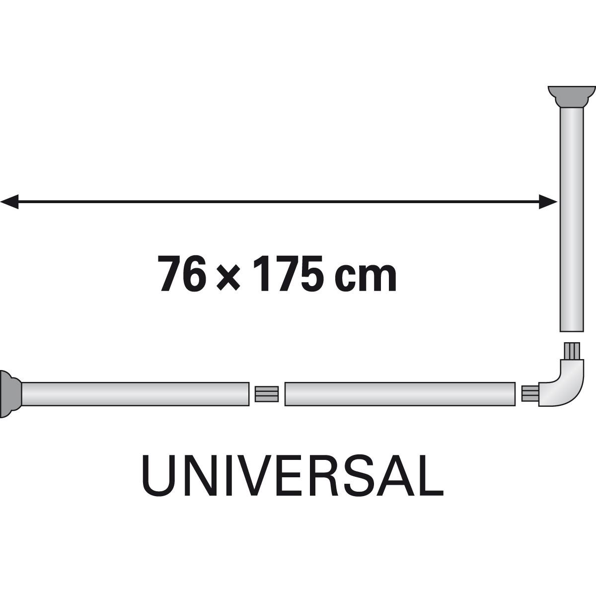 diaqua Duschvorhangstange Basic weiss, Universal