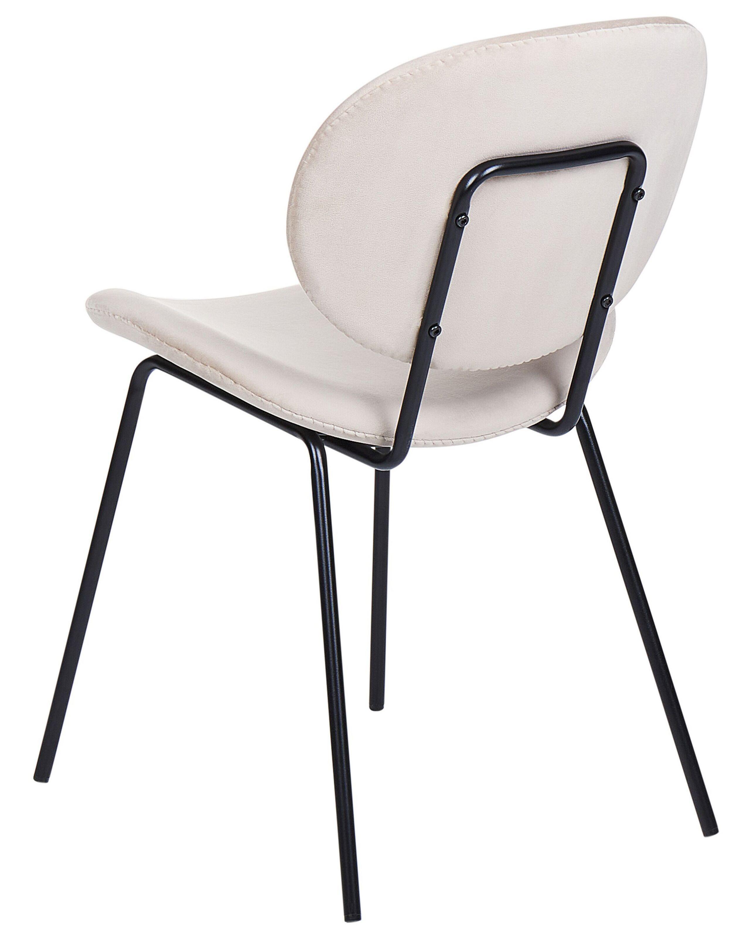 Beliani Esszimmerstuhl 2er Set aus Samtstoff Klassisch LUANA