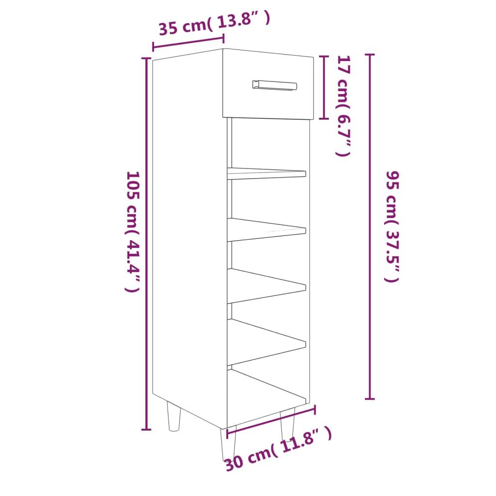 VidaXL Schuhschrank holzwerkstoff
