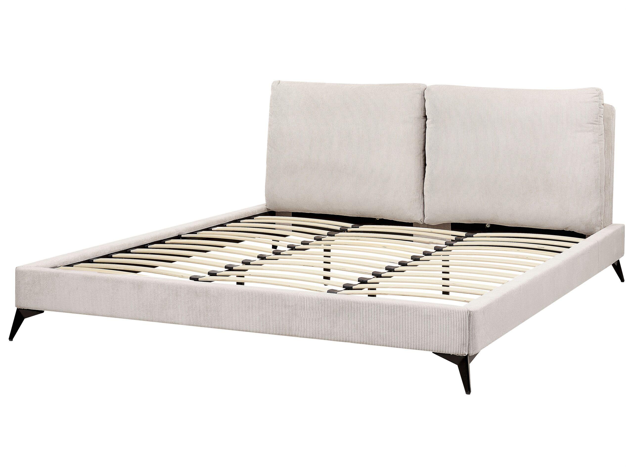 Beliani Bett mit Lattenrost aus Cord Skandinavisch MELLE