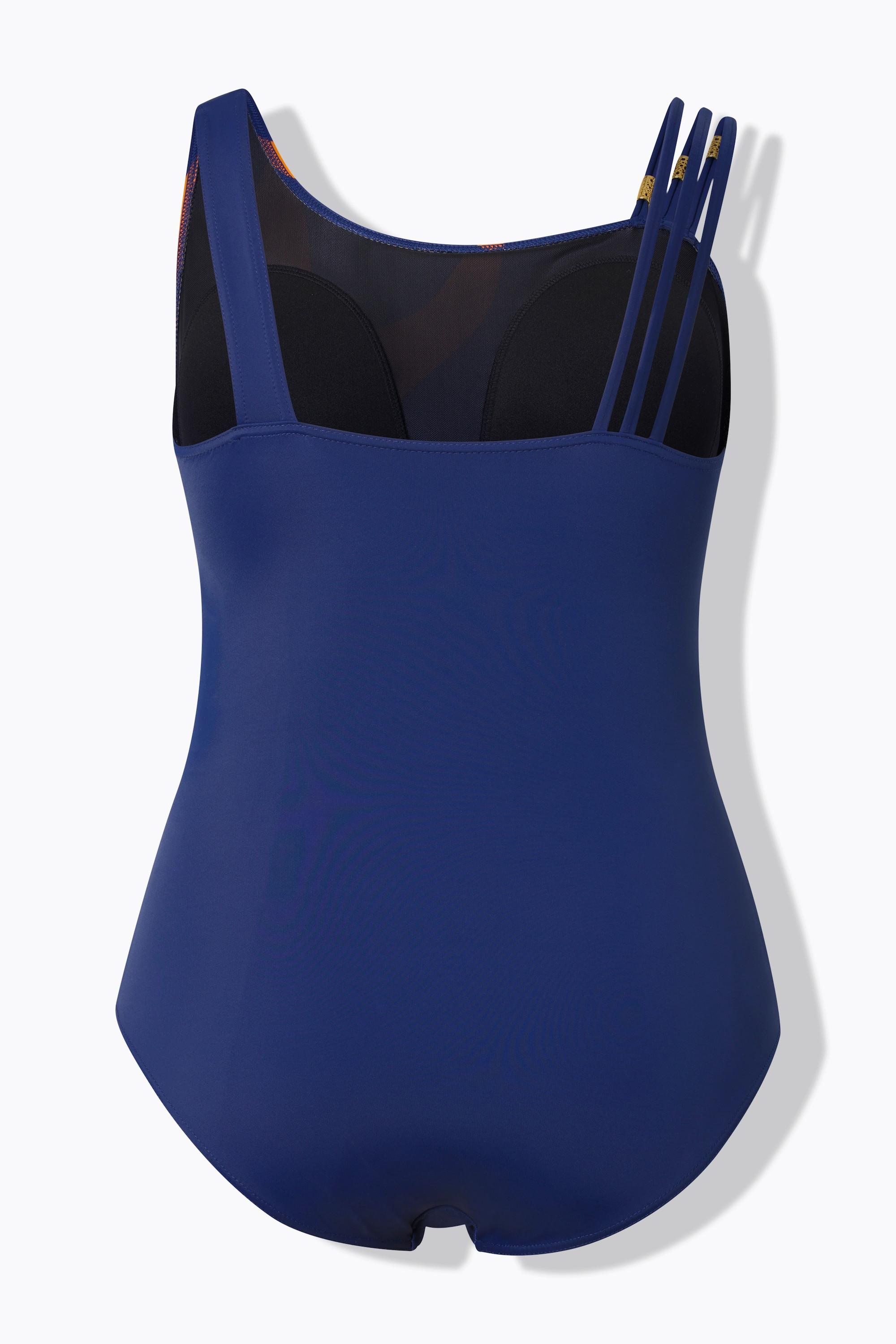 Ulla Popken Badeanzug, Sonne, Softcups, Zierringe, recycelt